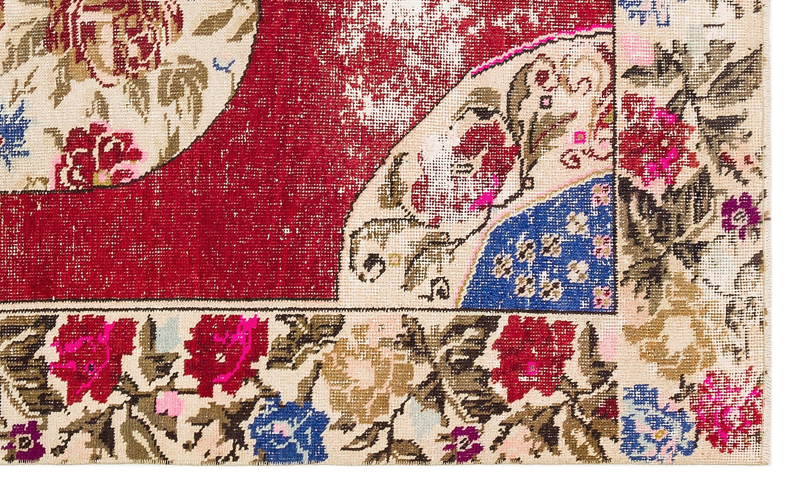 Kavala Red Classic Wool Handmade Area Rug 4'6" x 7'5"