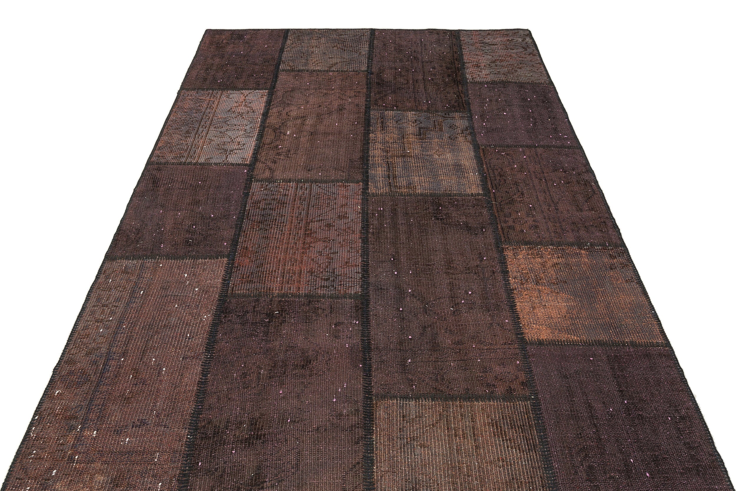 Iskece Brown Vintage Wool Handmade Area Rug 5'3" x 7'7"