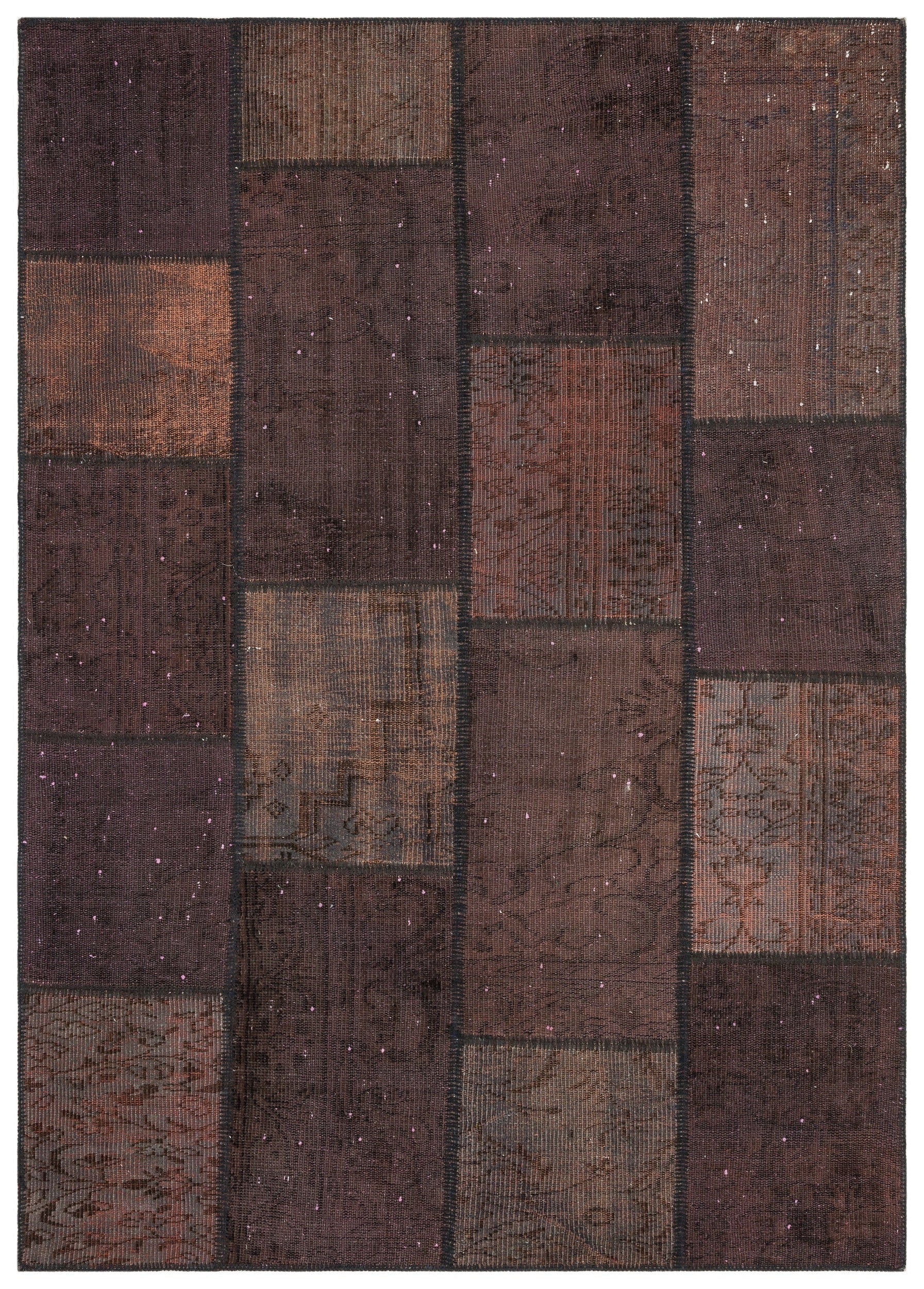 Iskece Brown Vintage Wool Handmade Area Rug 5'3" x 7'7"