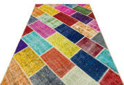 Iskece 35820 Beige Patchwork Wool Handmade Area Rug 5'3" x 7'9"