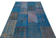 Iskece Blue Vintage Wool Handmade Area Rug 5'4" x 7'8"
