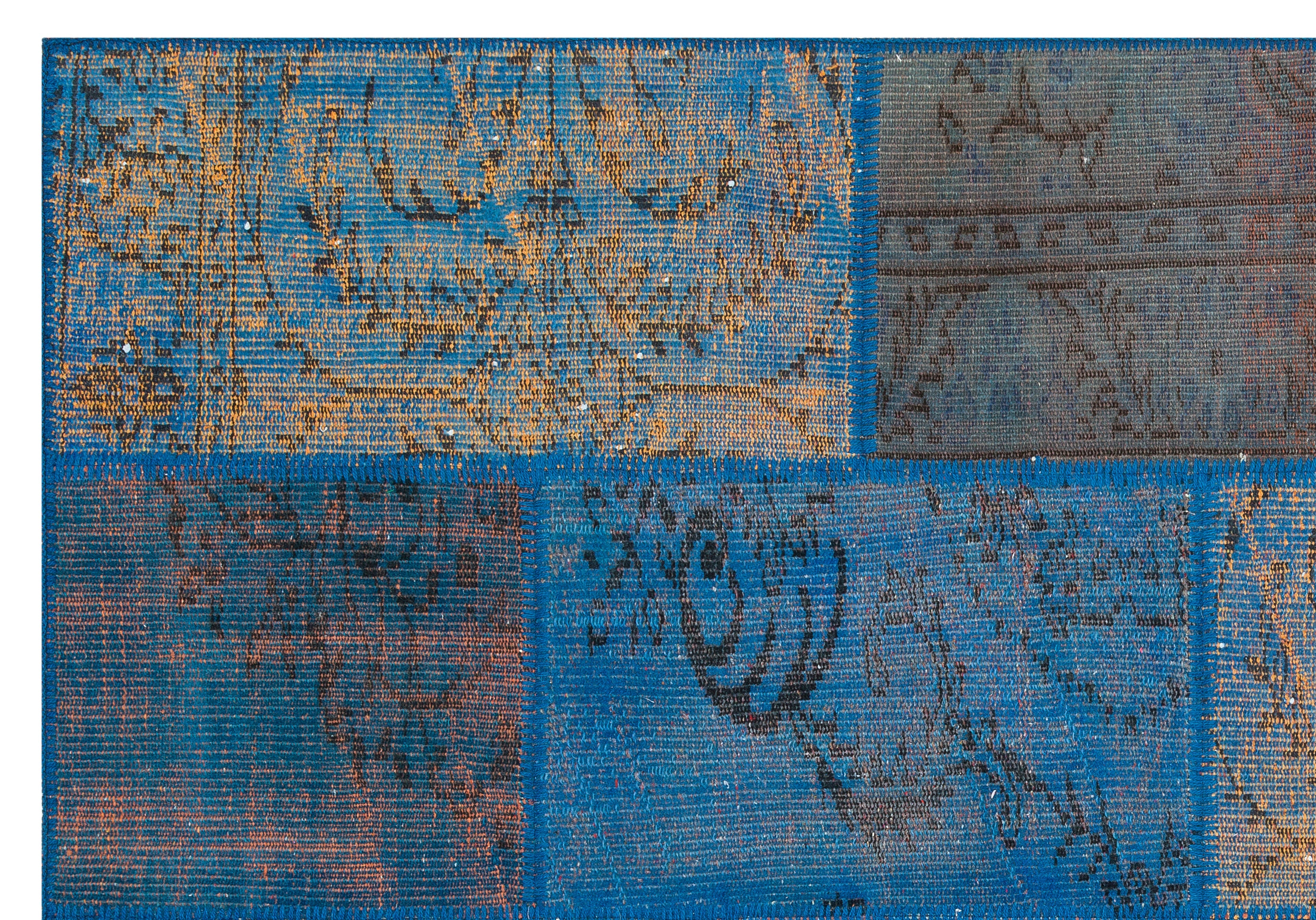 Iskece Blue Vintage Wool Handmade Area Rug 5'4" x 7'8"