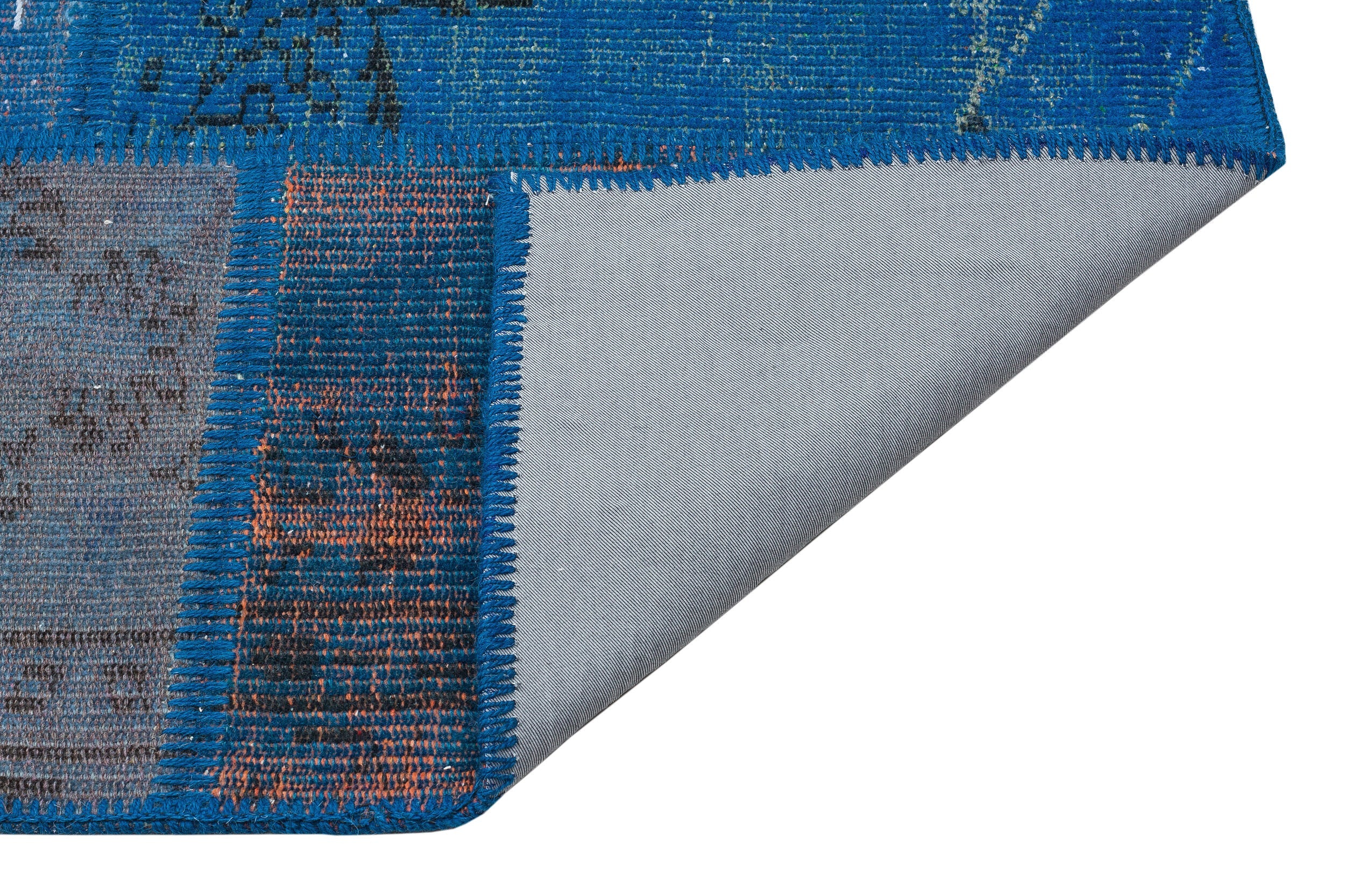 Iskece Blue Vintage Wool Handmade Area Rug 5'4" x 7'7"