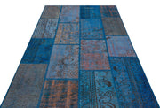 Iskece Blue Vintage Wool Handmade Area Rug 5'4" x 7'7"