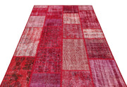Iskece Red Vintage Wool Handmade Area Rug 5'3" x 7'5"