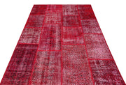 Iskece Red Vintage Wool Handmade Area Rug 5'3" x 7'7"