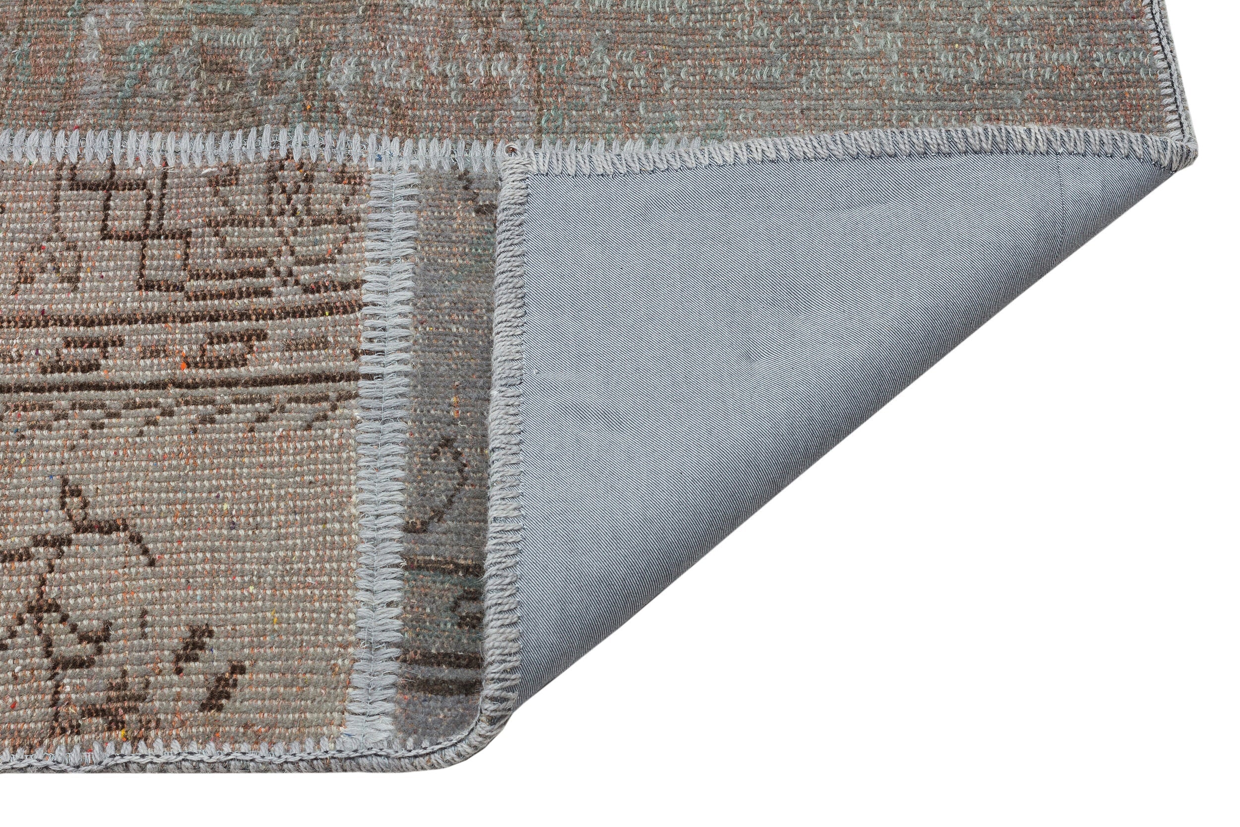 Iskece Grey Vintage Wool Handmade Area Rug 5'3" x 7'8"