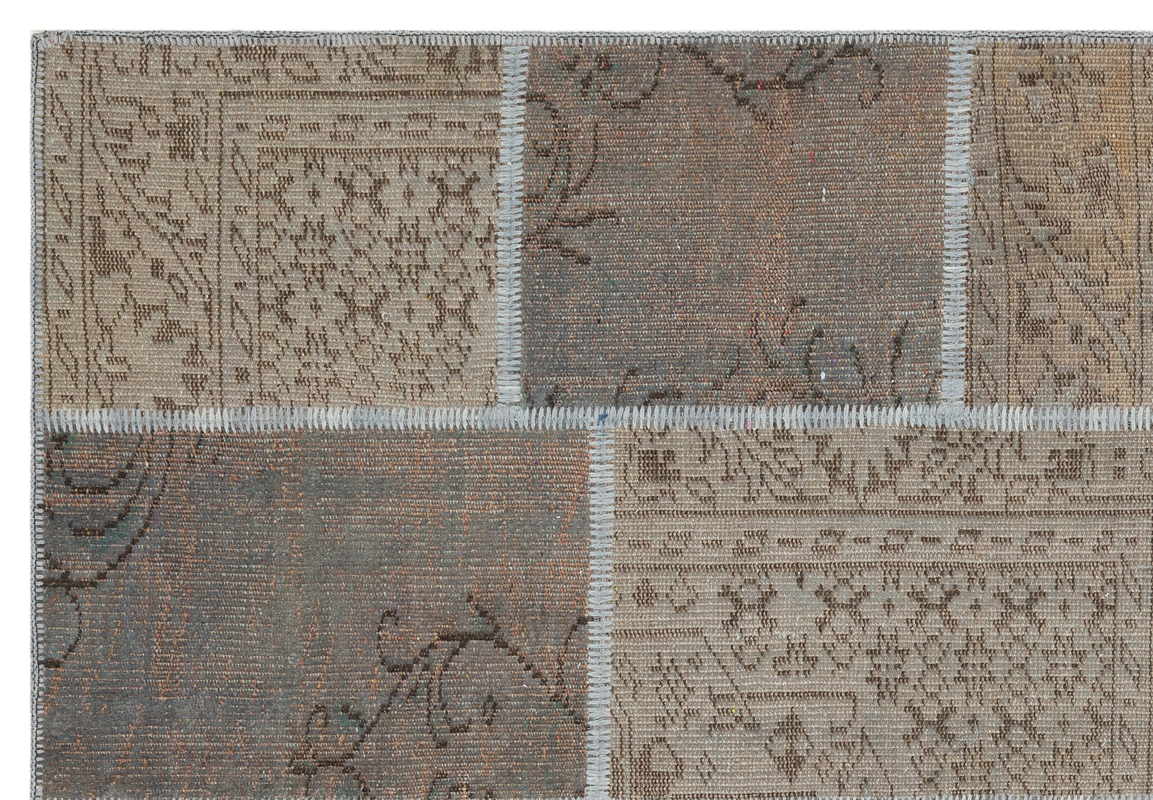 Iskece Grey Vintage Wool Handmade Area Rug 5'3" x 7'8"