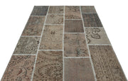 Iskece Grey Vintage Wool Handmade Area Rug 5'4" x 7'6"