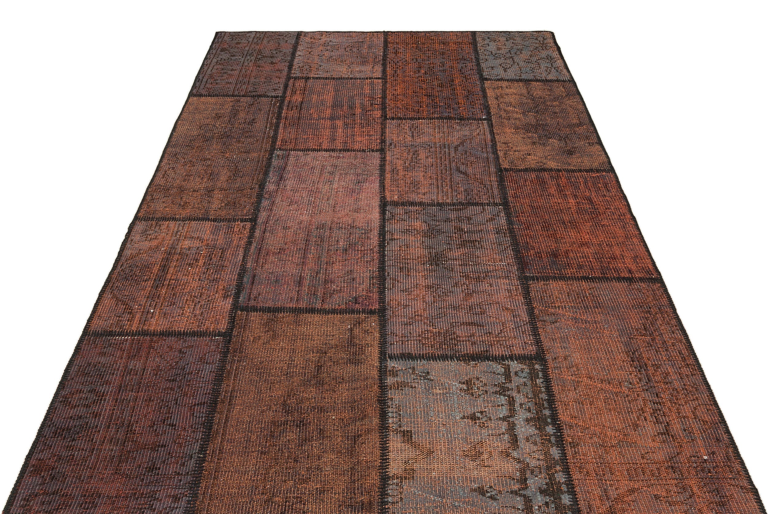Vintage Wool Rug - Handmade Area Rug 5'3" x 7'7" Brown Wool Carpet