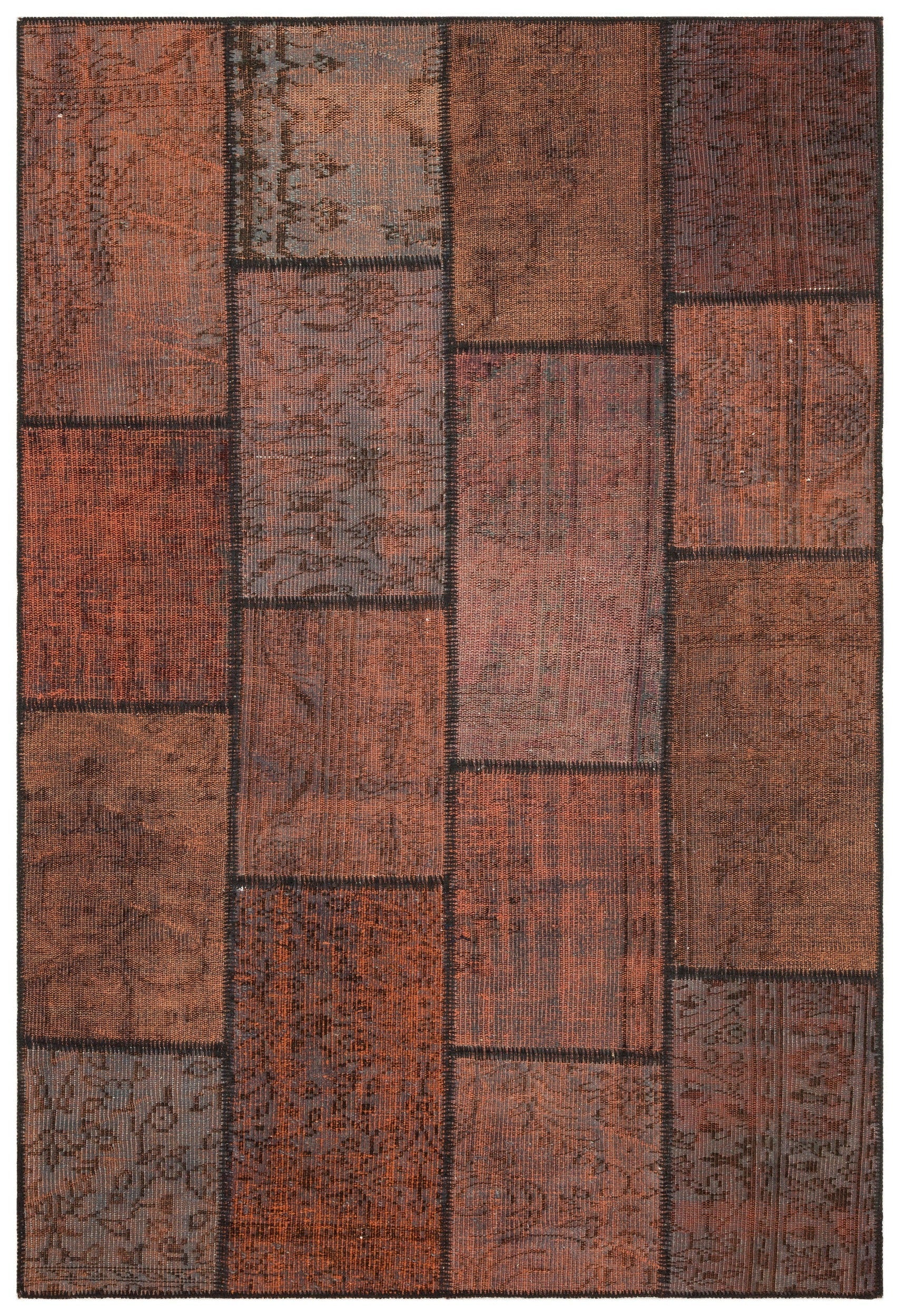 Vintage Wool Rug - Handmade Area Rug 5'3" x 7'7" Brown Wool Carpet