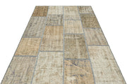 Iskece Beige Vintage Wool Handmade Area Rug 5'3" x 7'7"