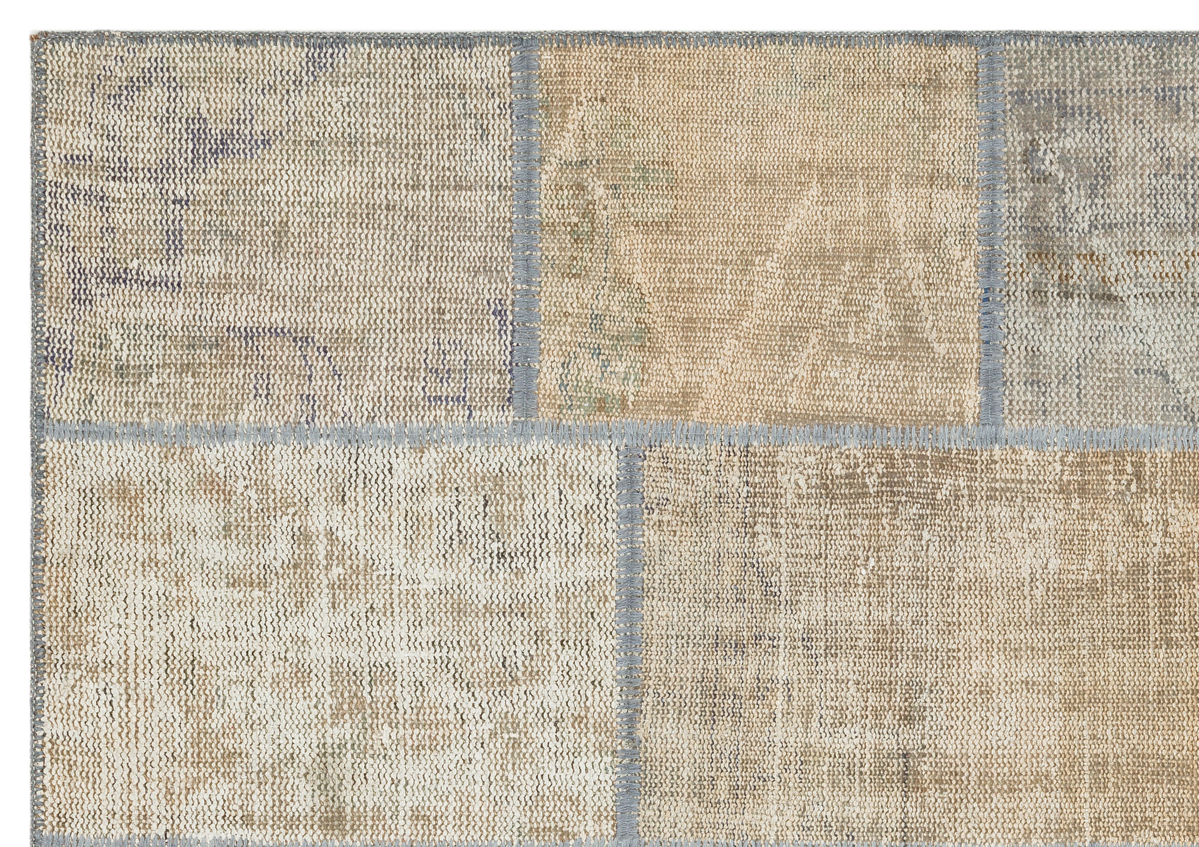 Iskece Beige Vintage Wool Handmade Area Rug 5'3" x 7'7"