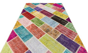 Iskece 35895 Beige Patchwork Wool Handmade Area Rug 4'8" x 12'6"