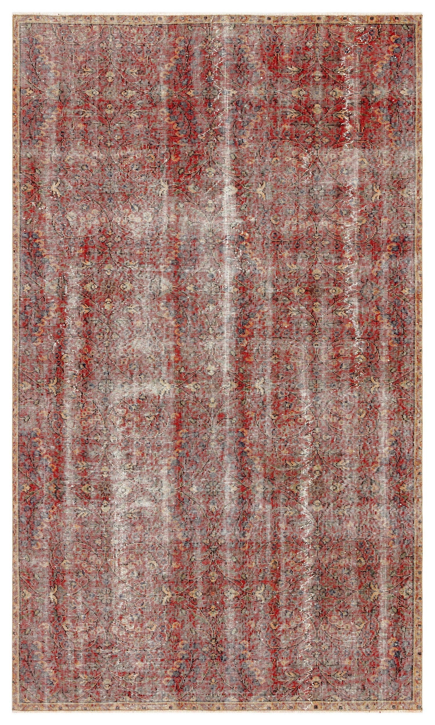 Atina Red Vintage Wool Handmade Area Rug 5'6" x 8'0"
