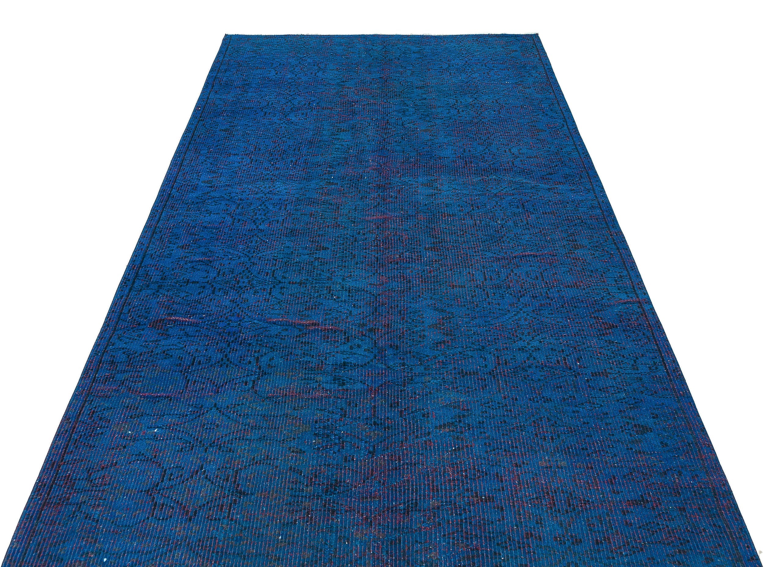 Atina Blue Vintage Wool Handmade Area Rug 4'11" x 8'5"