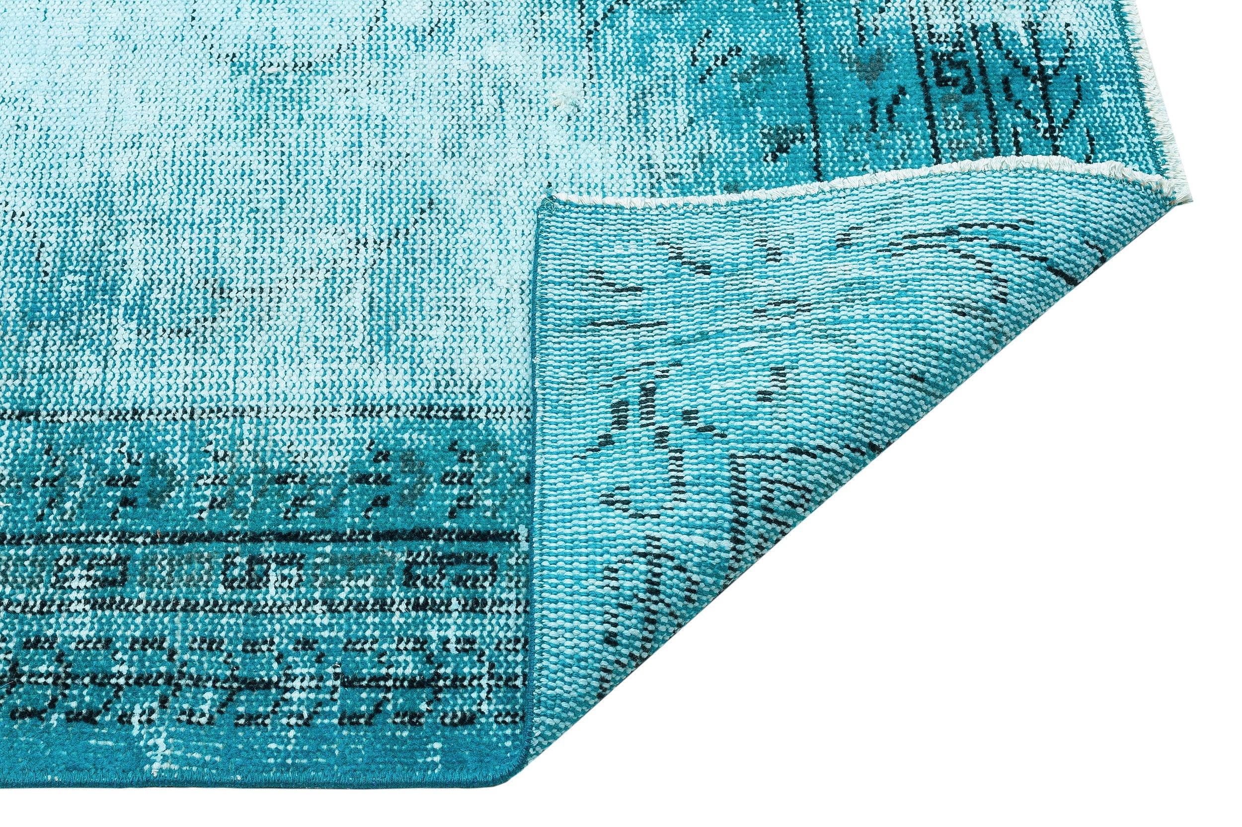 Atina Turquoise Vintage Wool Handmade Area Rug 5'1" x 8'4"