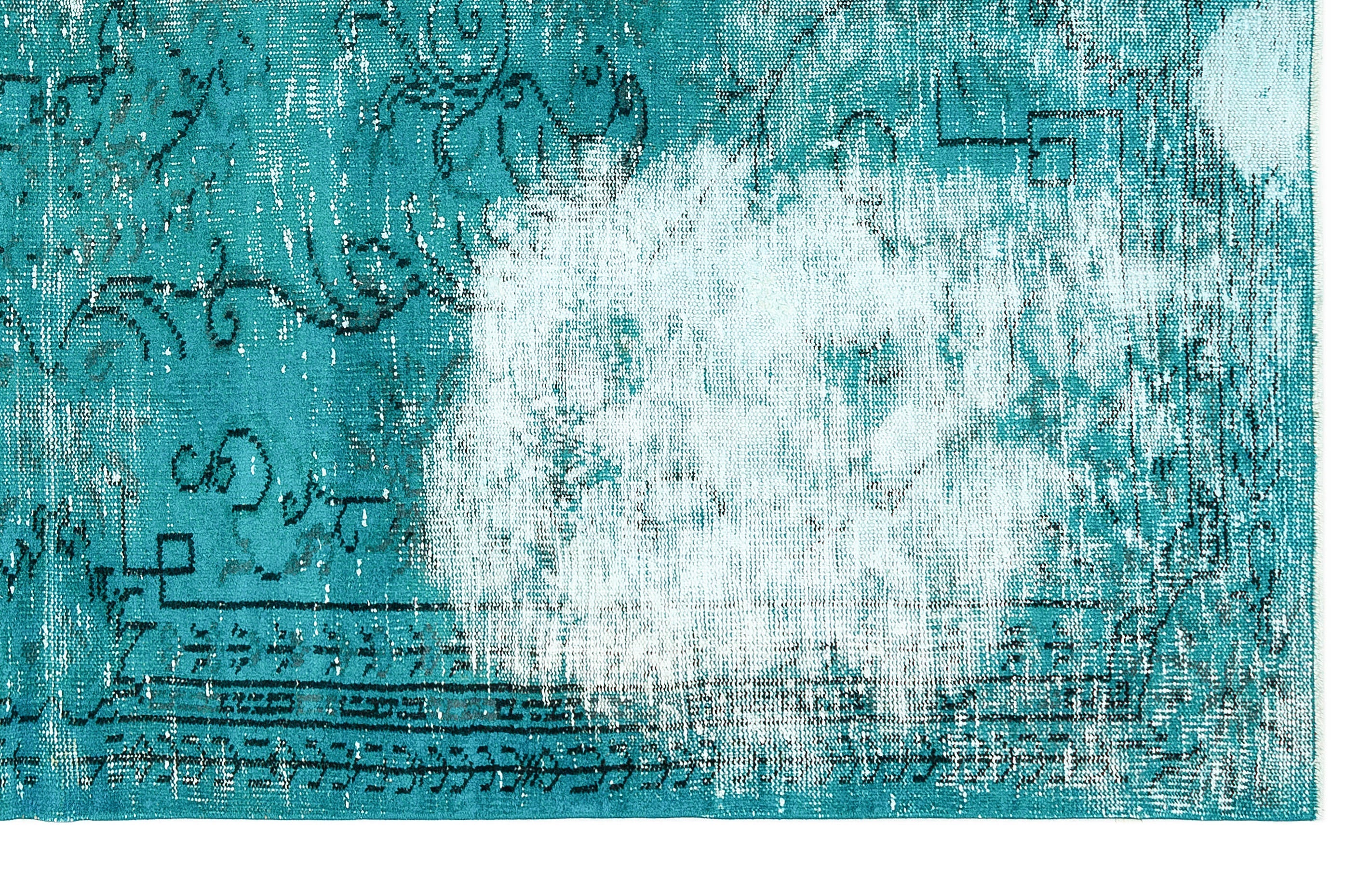 Atina Turquoise Vintage Wool Handmade Area Rug 5'1" x 8'4"