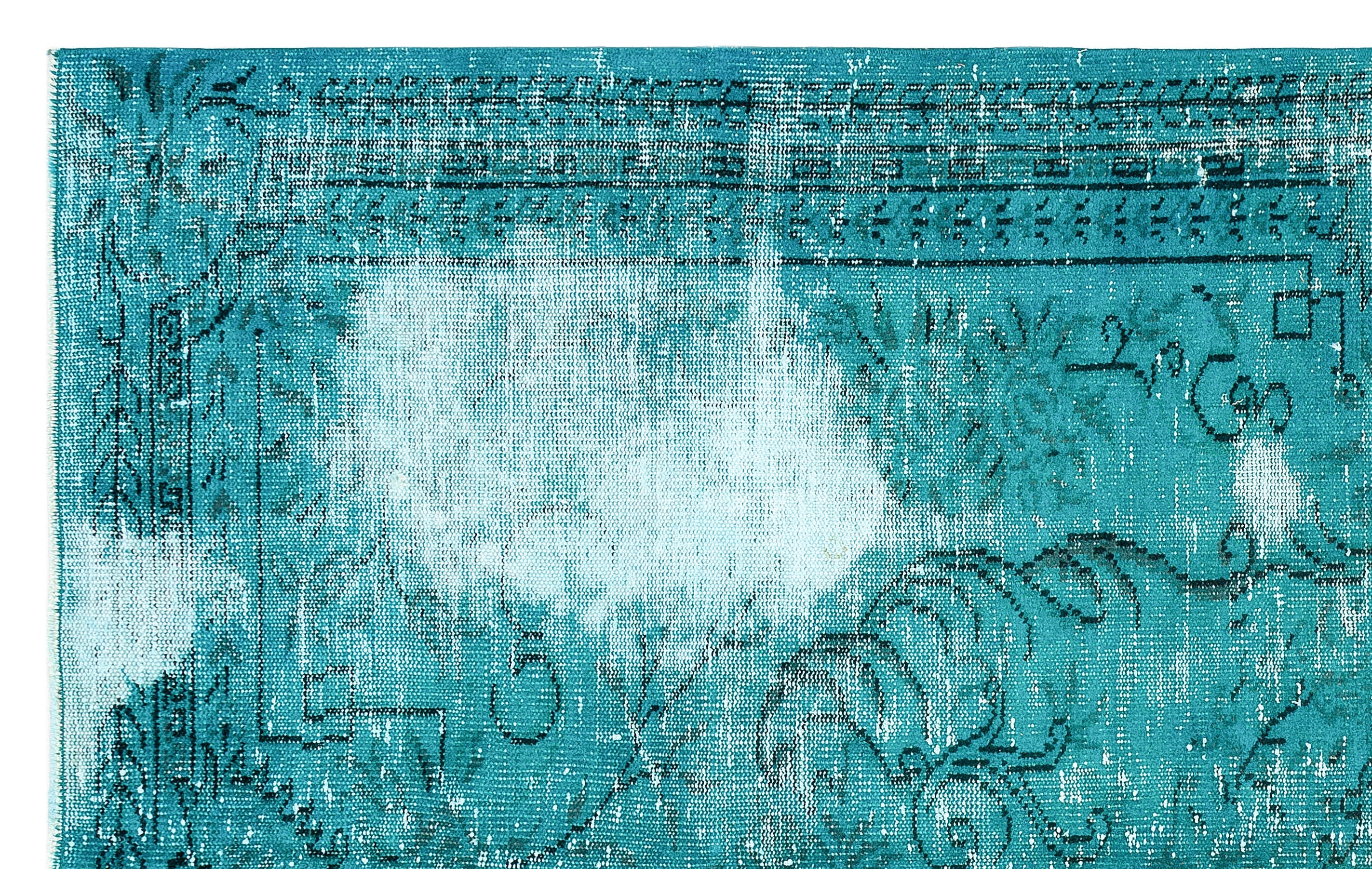 Atina Turquoise Vintage Wool Handmade Area Rug 5'1" x 8'4"