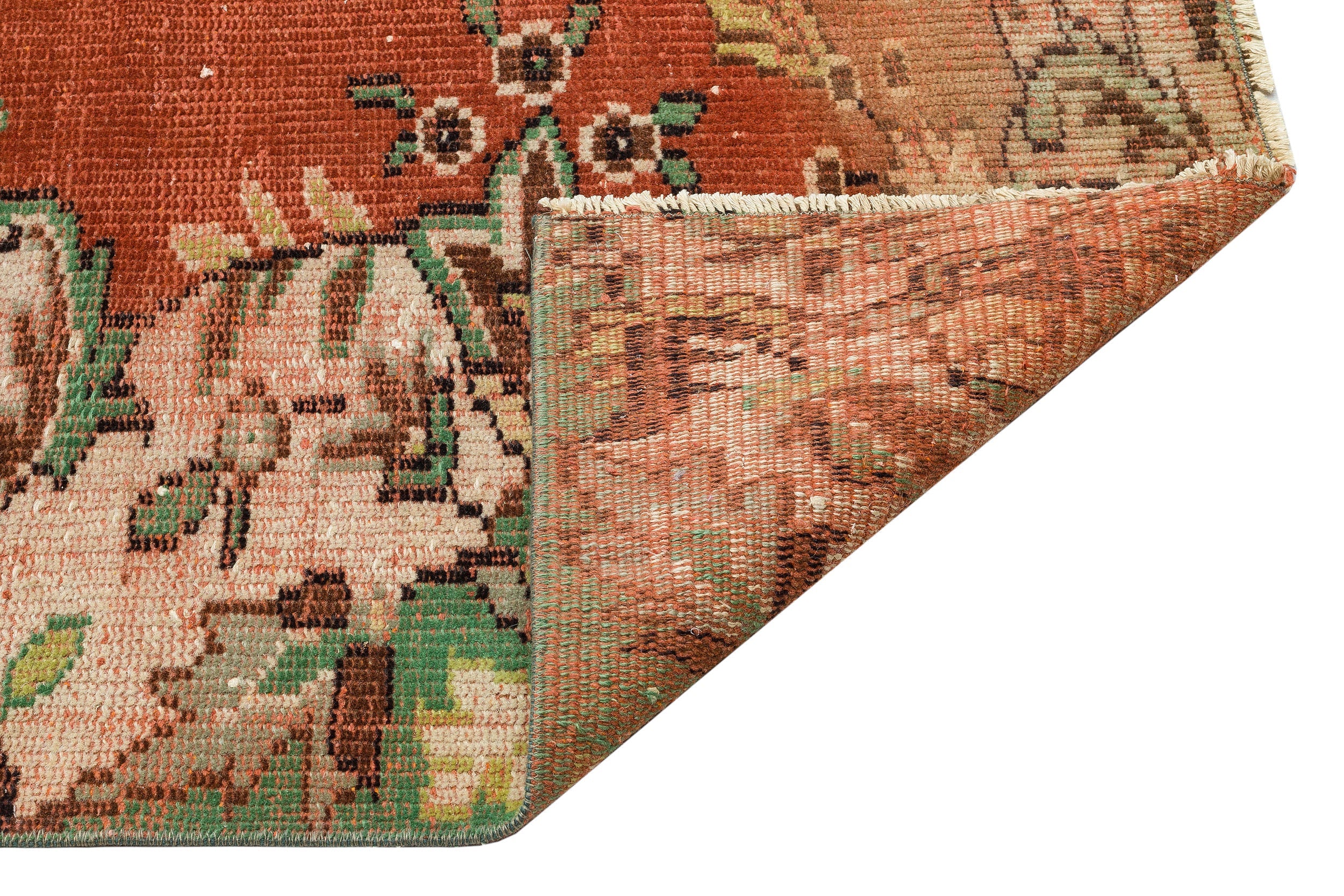 Atina Red Vintage Wool Handmade Area Rug 5'11" x 8'7"