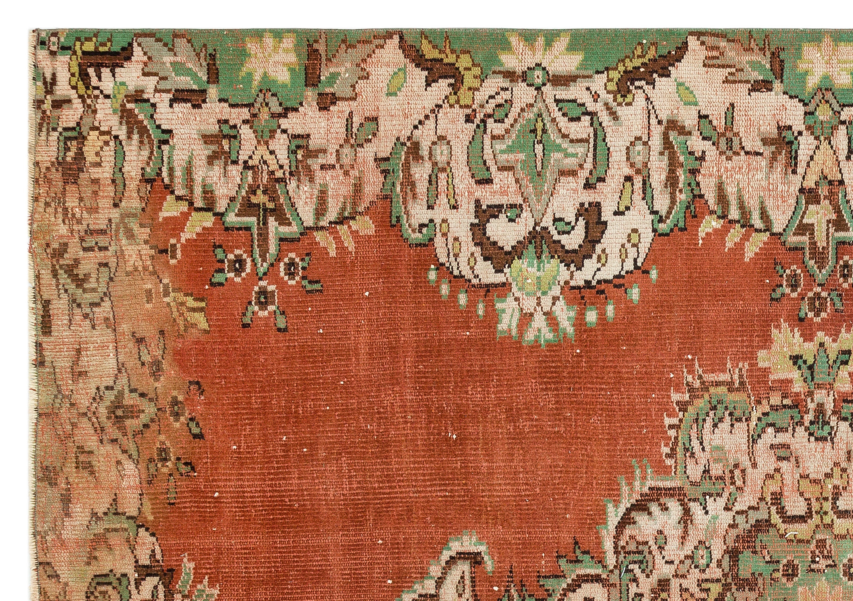 Atina Red Vintage Wool Handmade Area Rug 5'11" x 8'7"