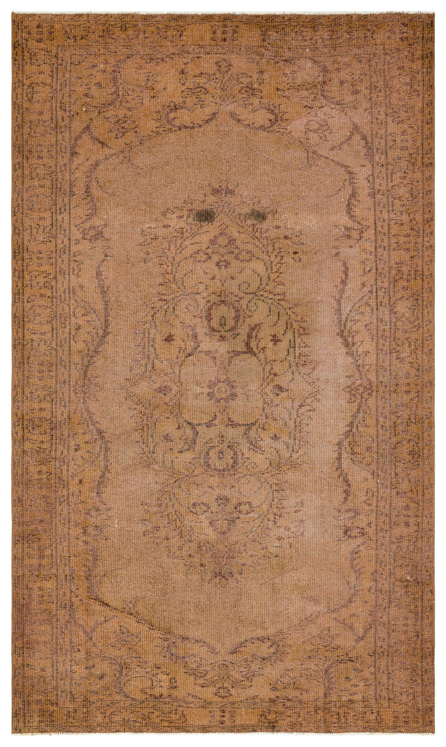 Atina Brown Vintage Wool Handmade Area Rug 5'7" x 9'6"