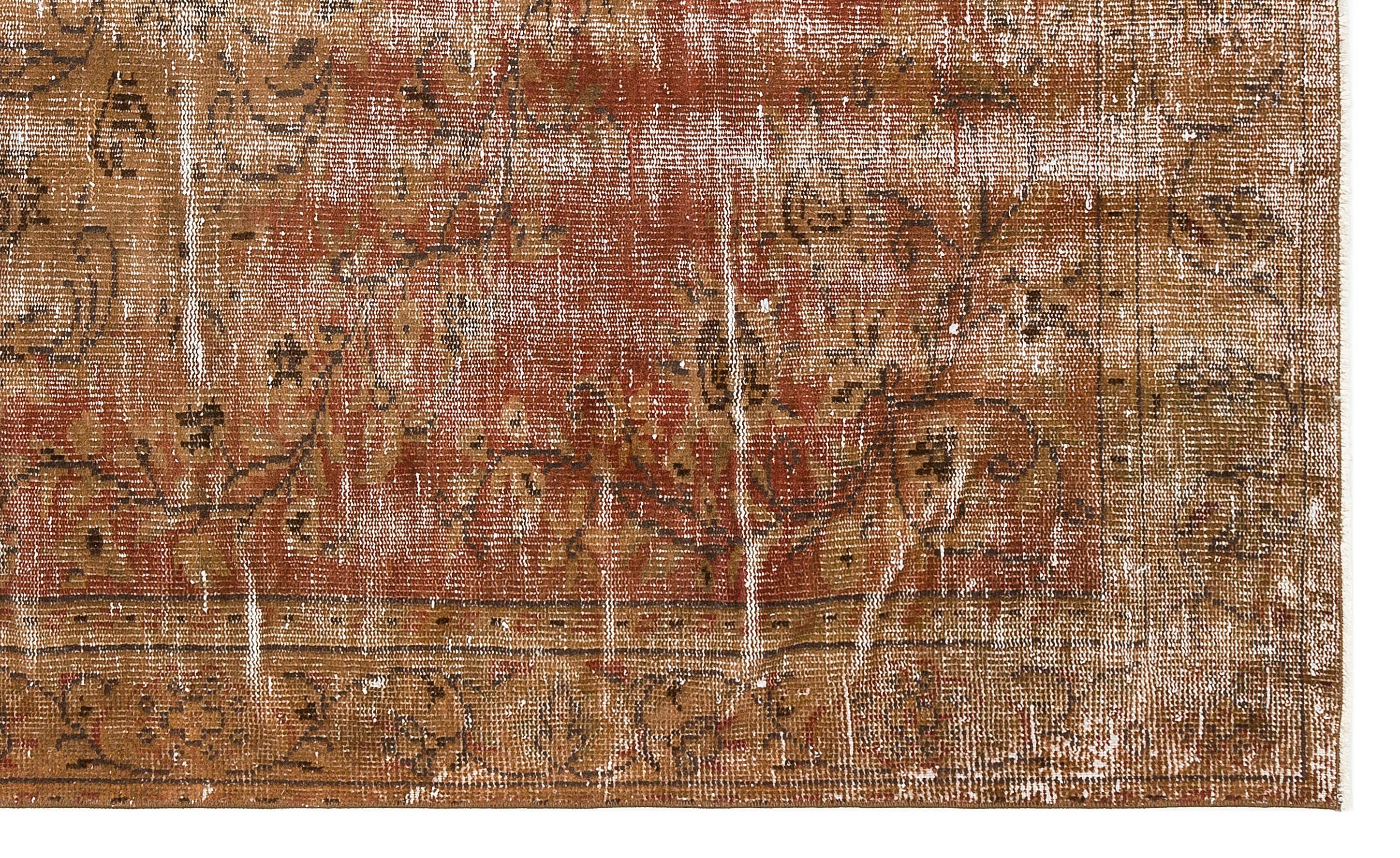 Atina Brown Vintage Wool Handmade Area Rug 5'0" x 8'2"