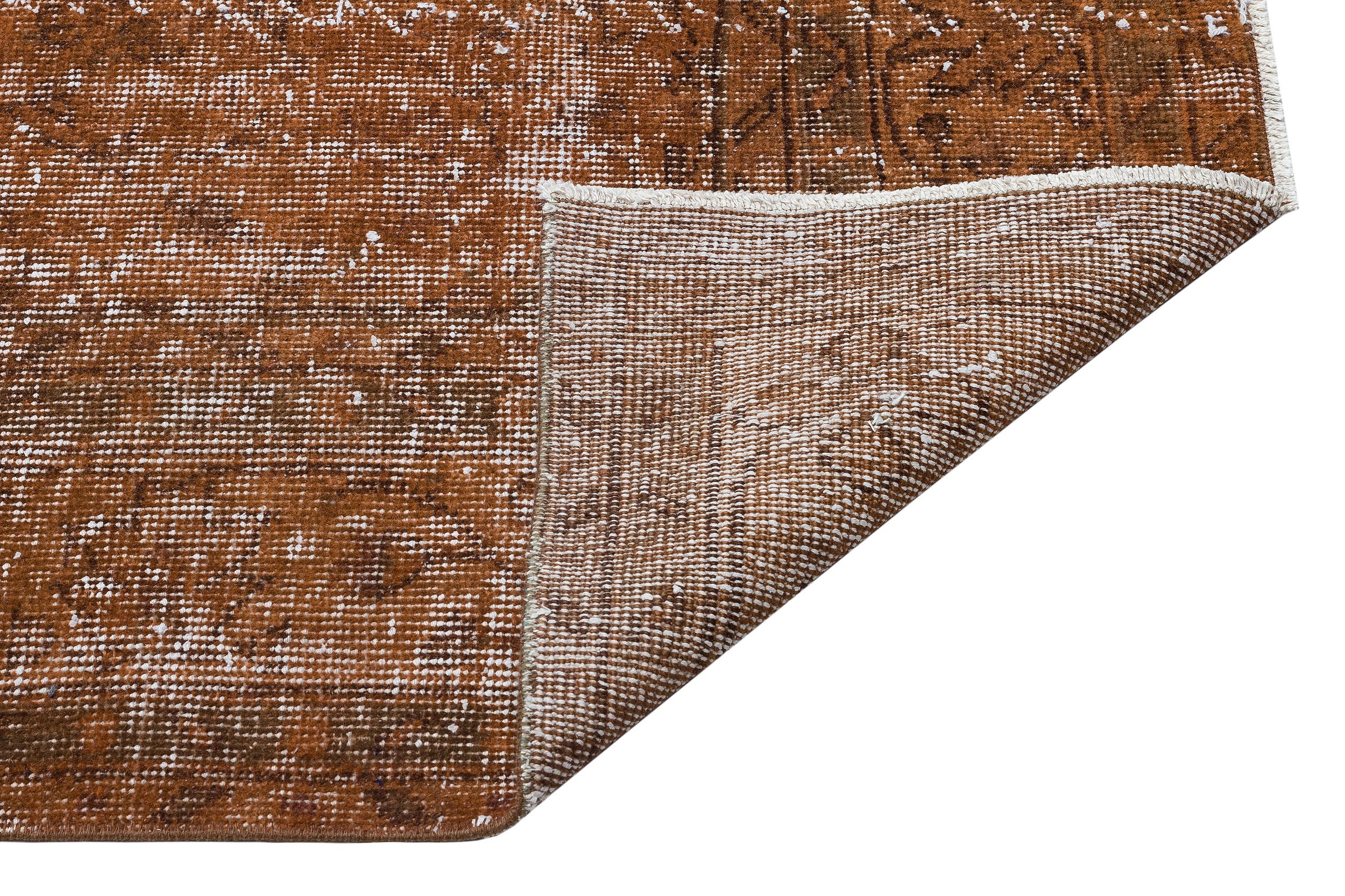 Atina Brown Vintage Wool Handmade Area Rug 6'7" x 10'1"