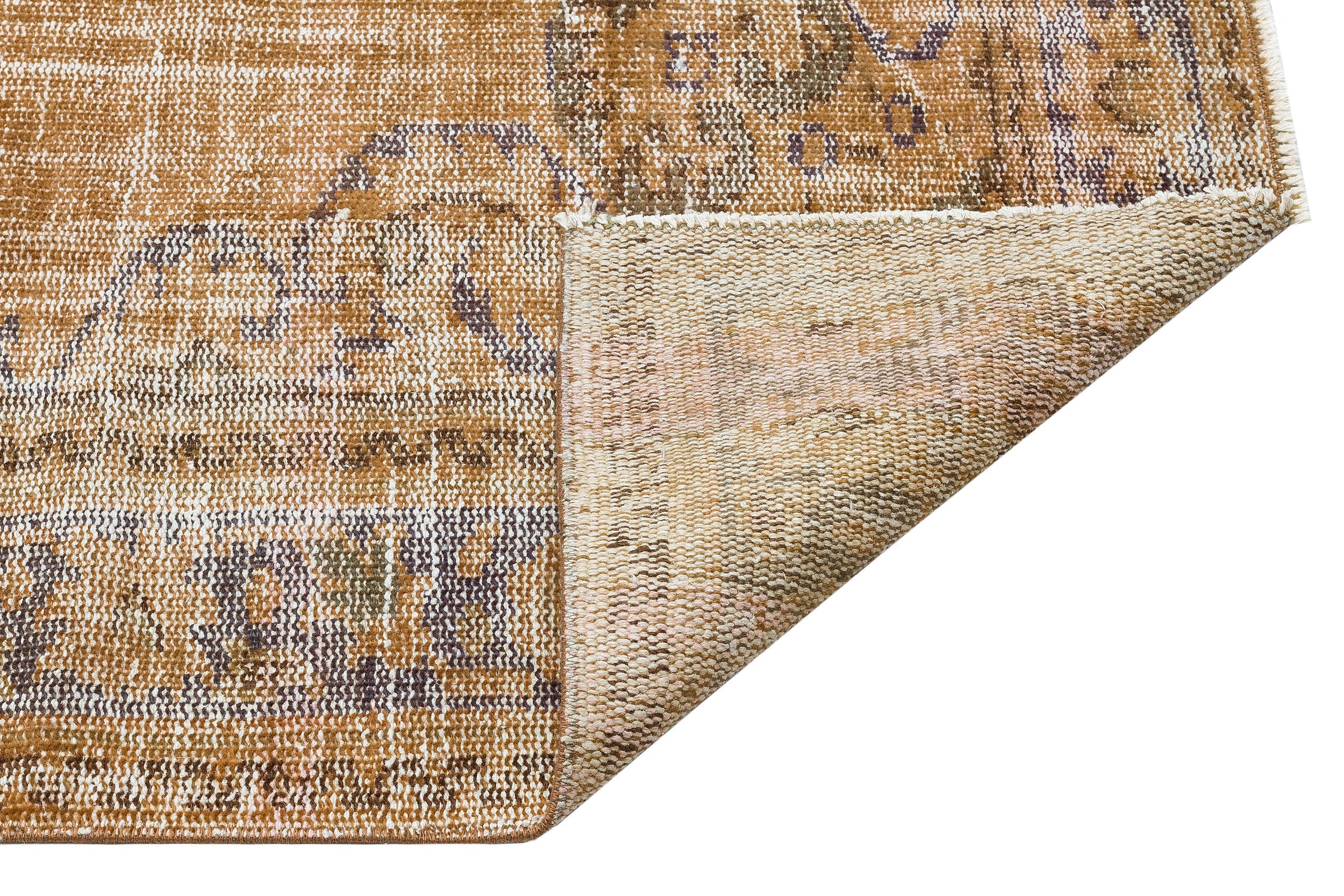 Atina Brown Vintage Wool Handmade Area Rug 5'1" x 7'8"