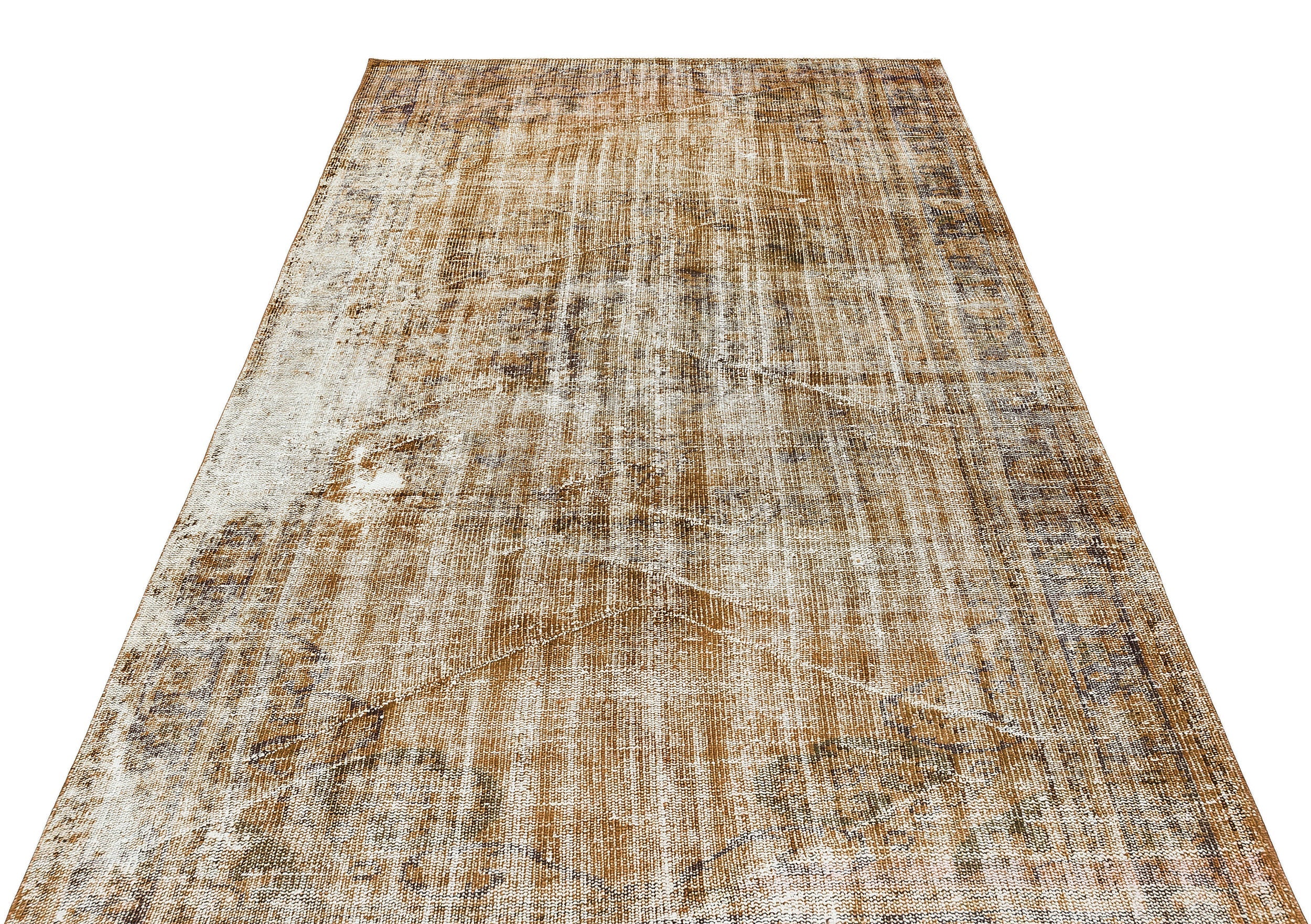 Atina Brown Vintage Wool Handmade Area Rug 5'1" x 7'8"