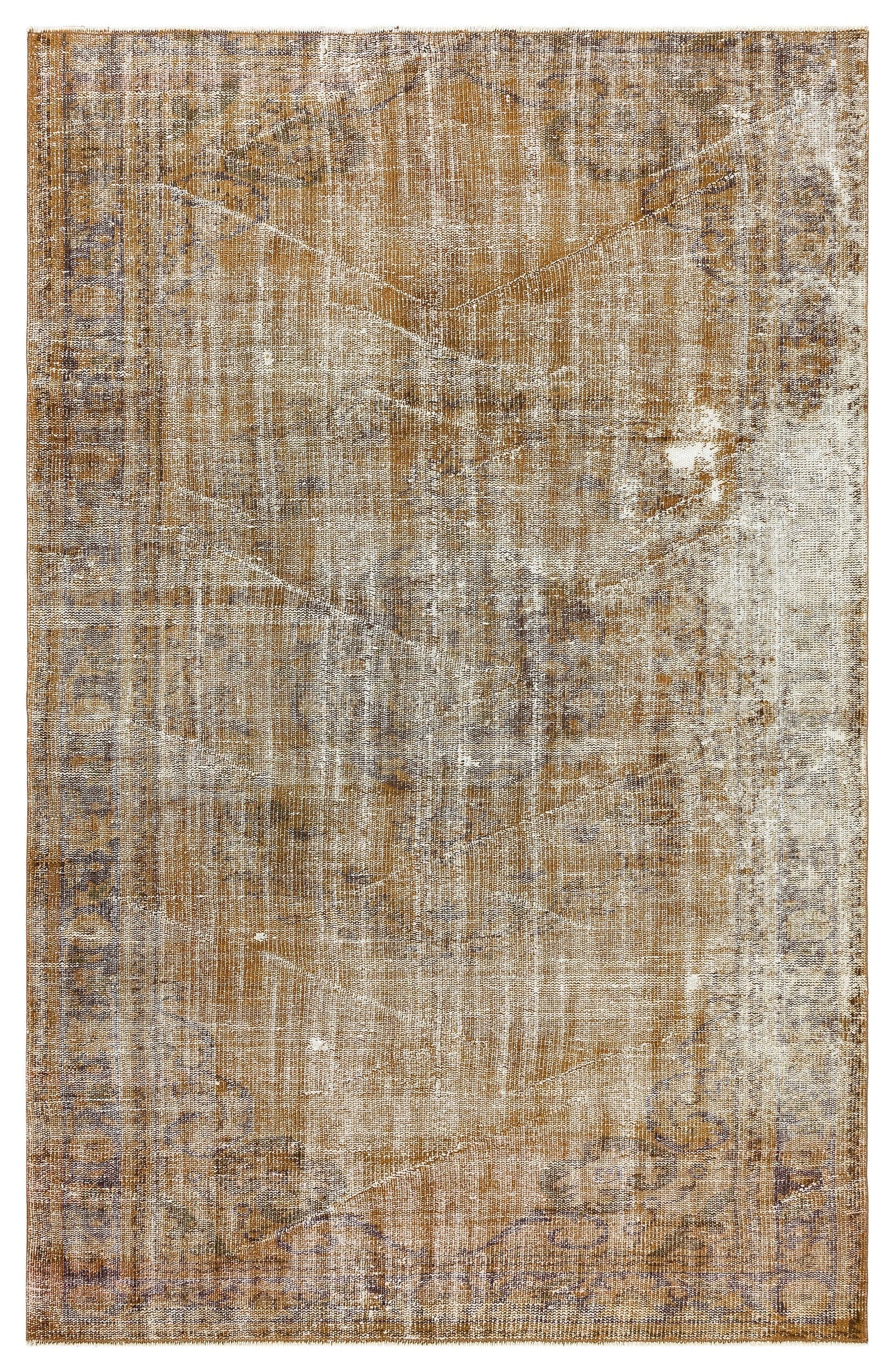 Atina Brown Vintage Wool Handmade Area Rug 5'1" x 7'8"