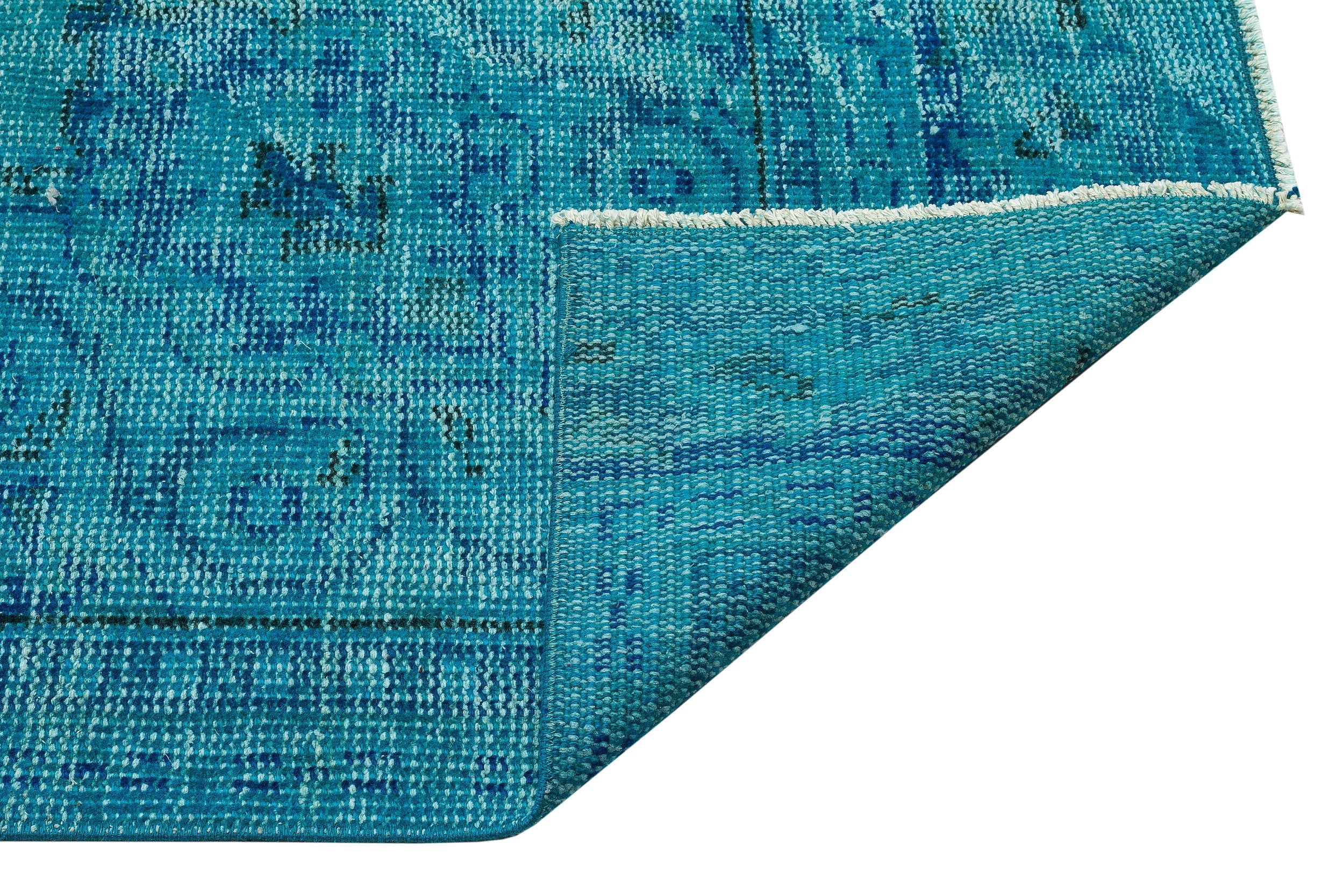 Atina Turquoise Vintage Wool Handmade Area Rug 5'11" x 9'4"