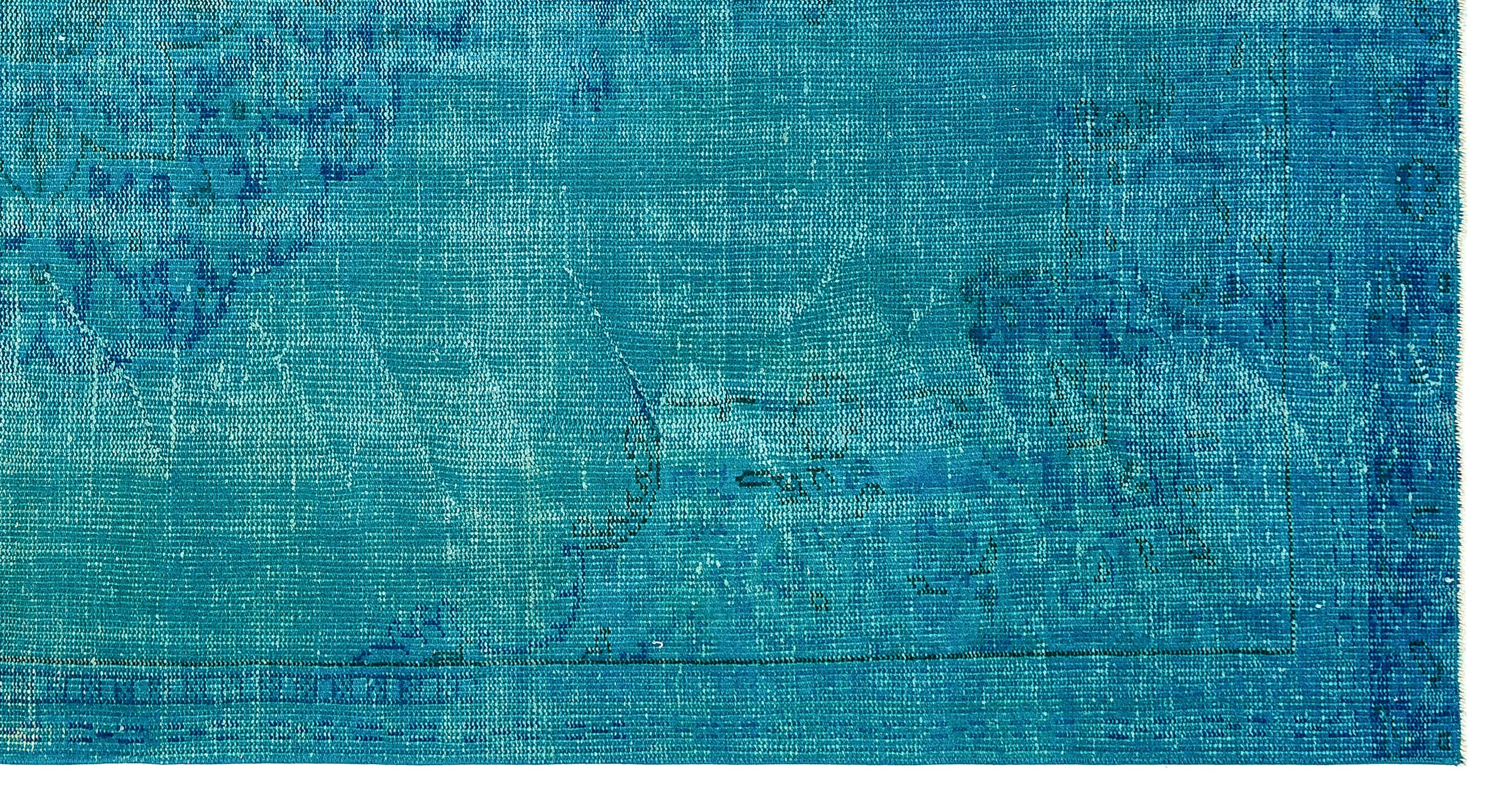 Atina Turquoise Vintage Wool Handmade Area Rug 5'11" x 9'4"