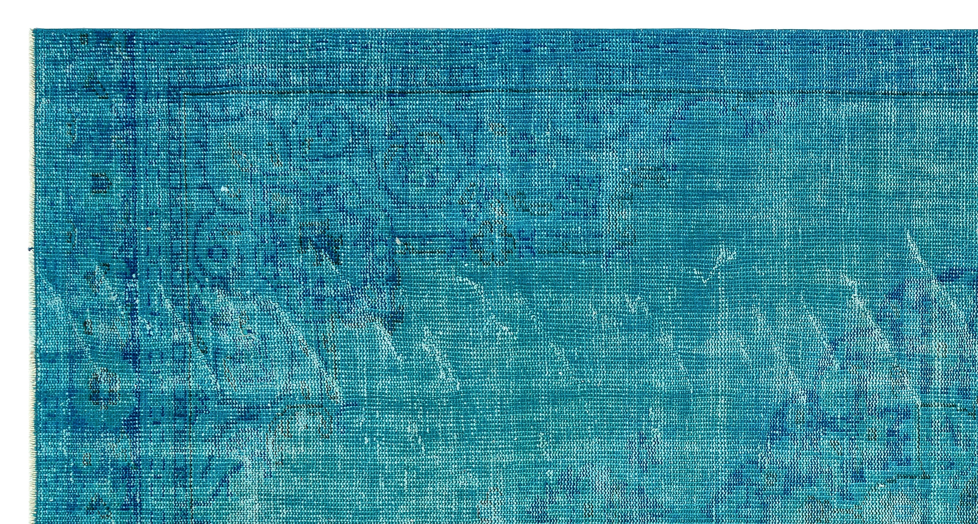 Atina Turquoise Vintage Wool Handmade Area Rug 5'11" x 9'4"