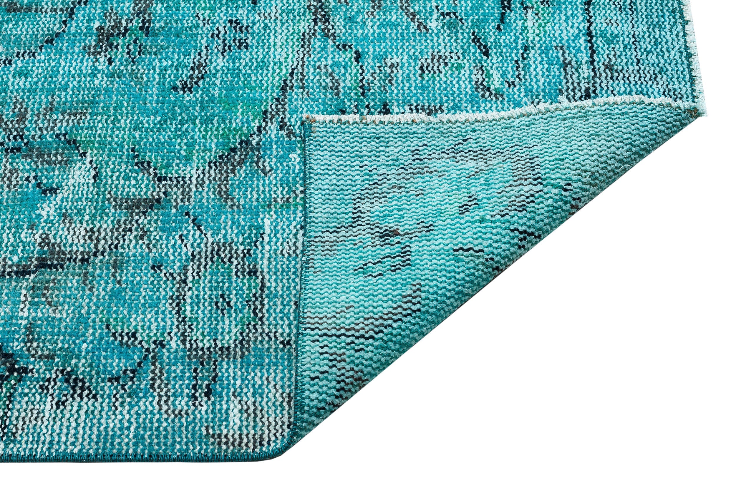 Atina Turquoise Vintage Wool Handmade Area Rug 4'8" x 8'9"