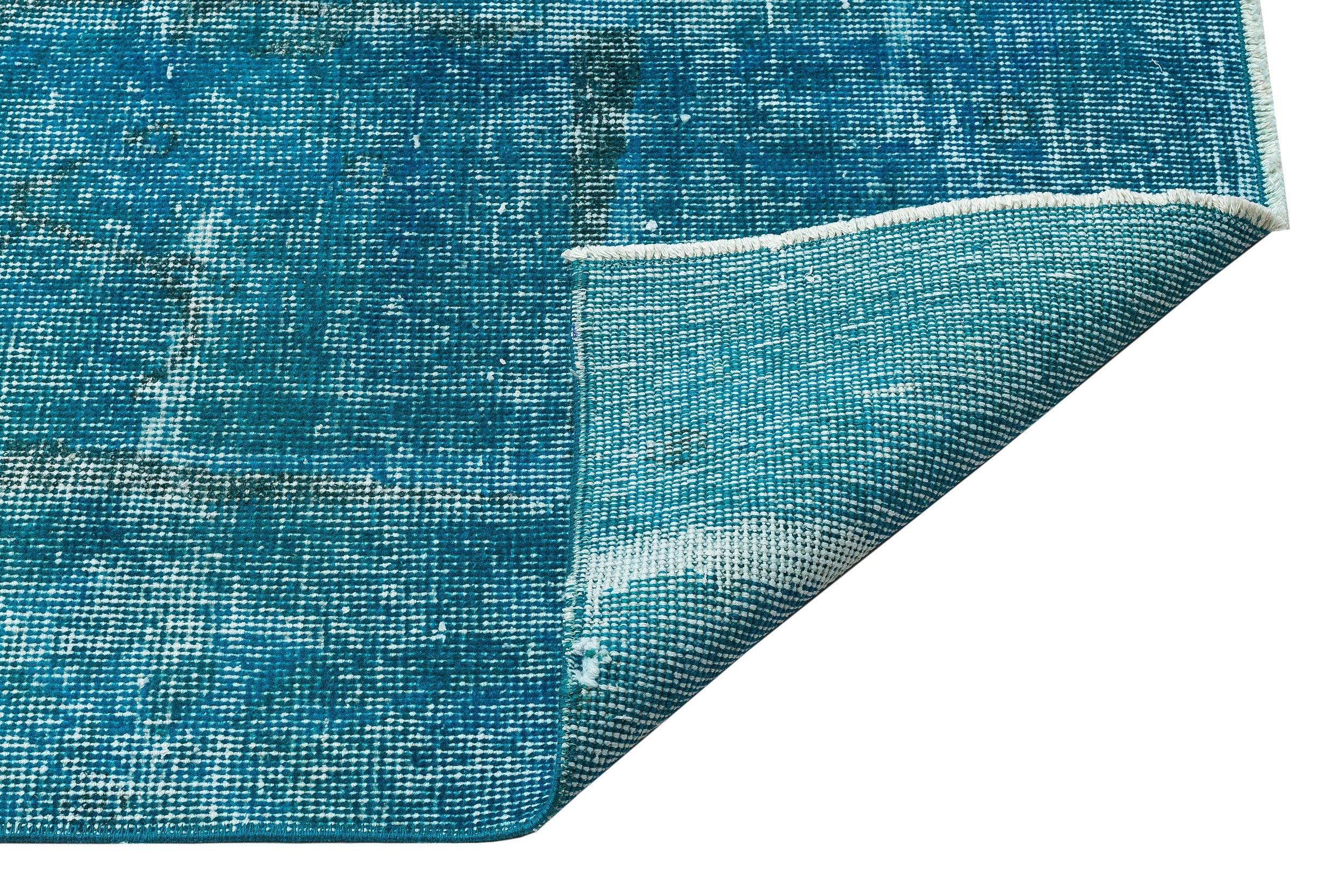 Atina Turquoise Vintage Wool Handmade Area Rug 6'8" x 10'6"