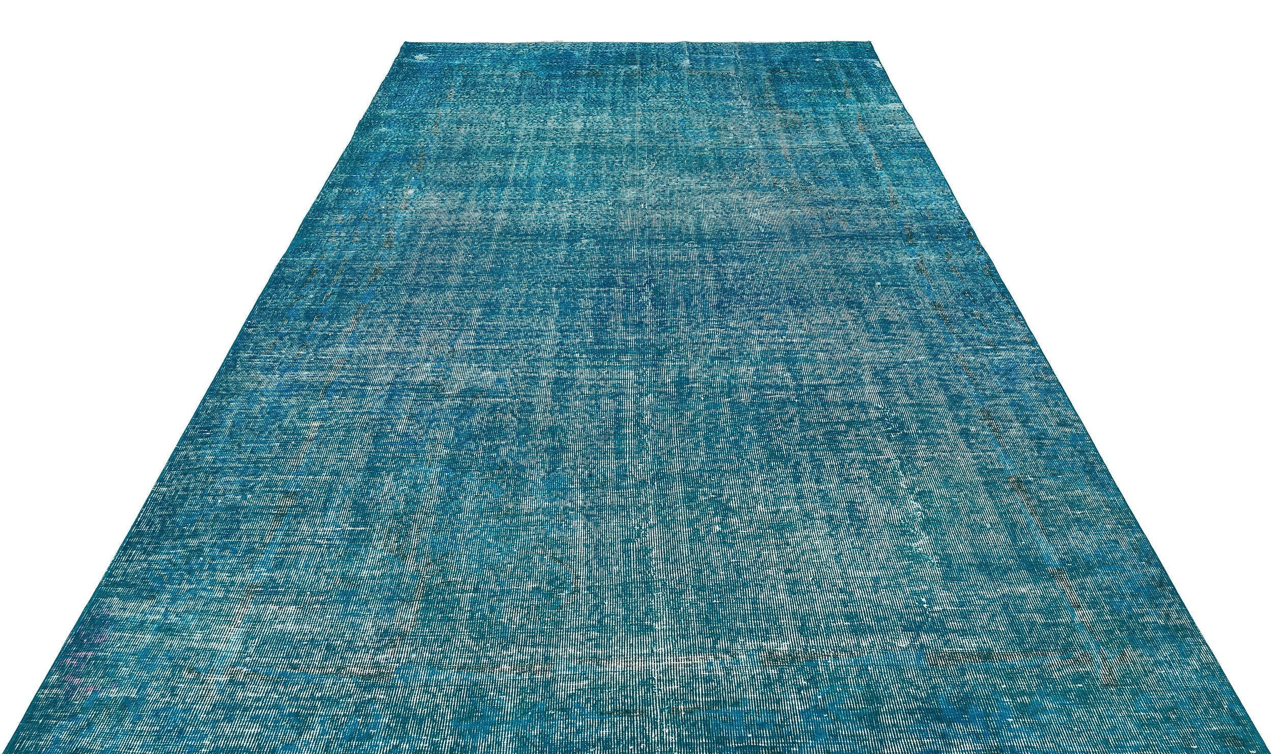 Atina Turquoise Vintage Wool Handmade Area Rug 6'8" x 10'6"