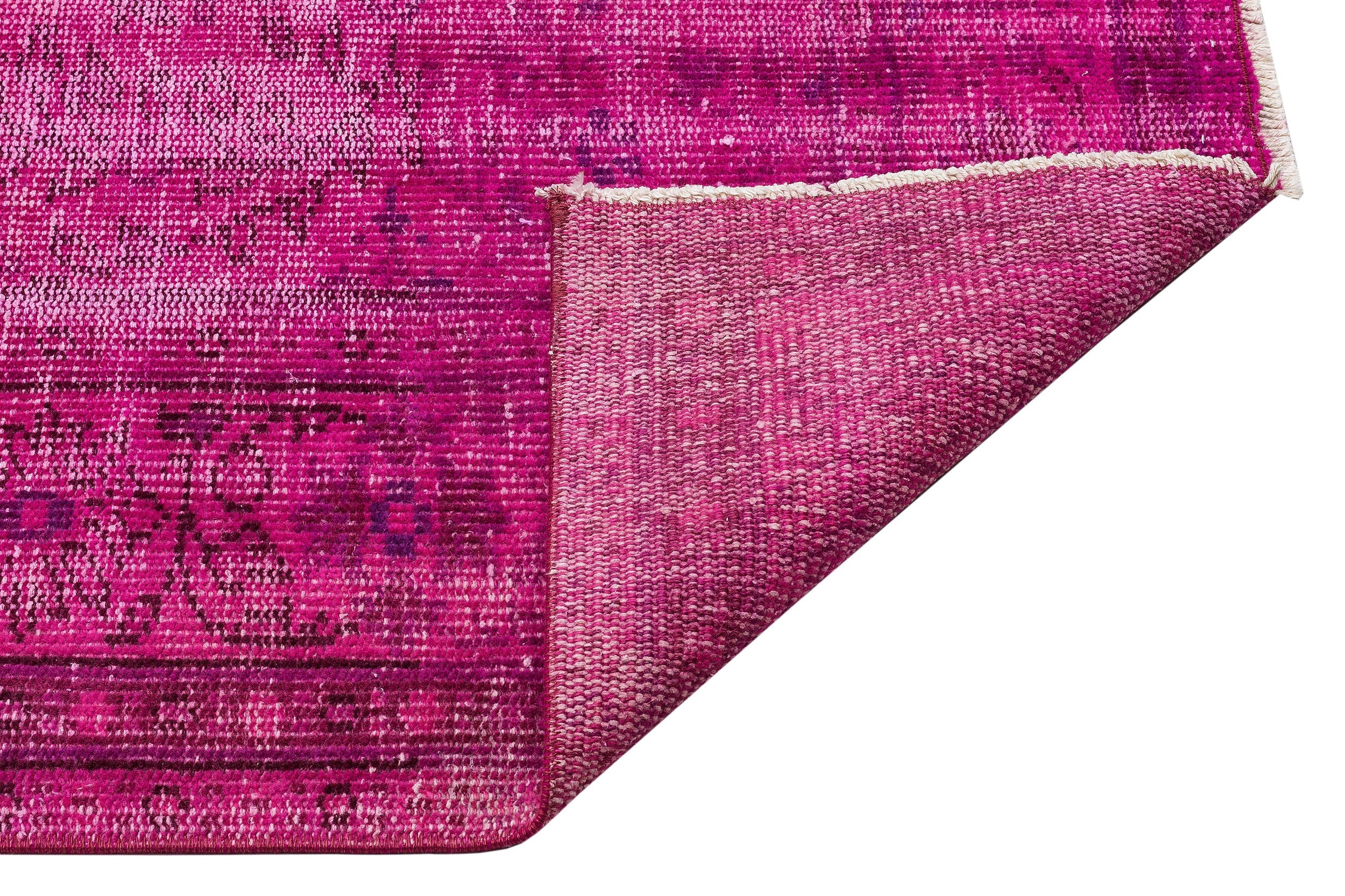 Atina Pink Vintage Wool Handmade Area Rug 6'7" x 9'5"