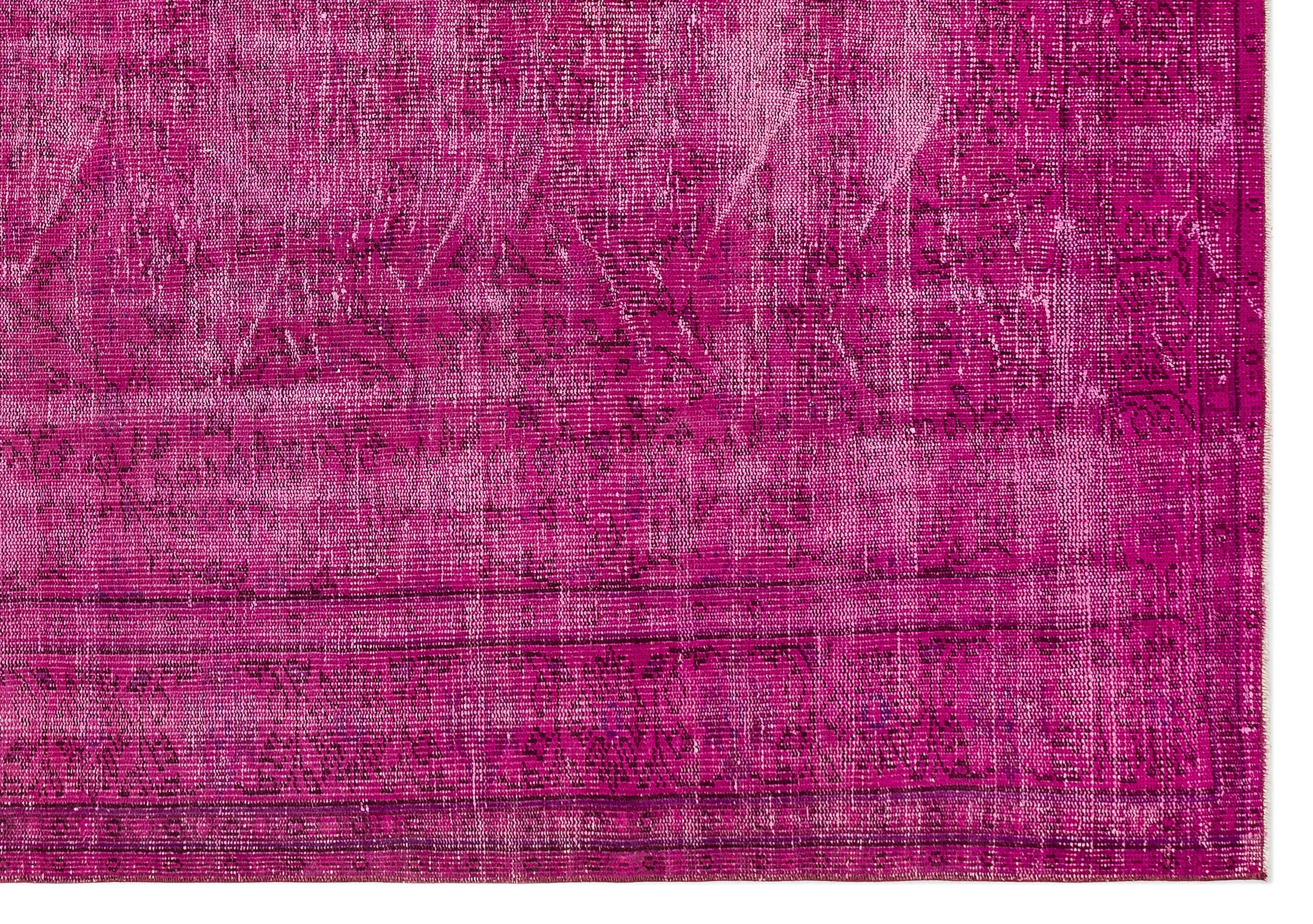 Atina Pink Vintage Wool Handmade Area Rug 6'7" x 9'5"