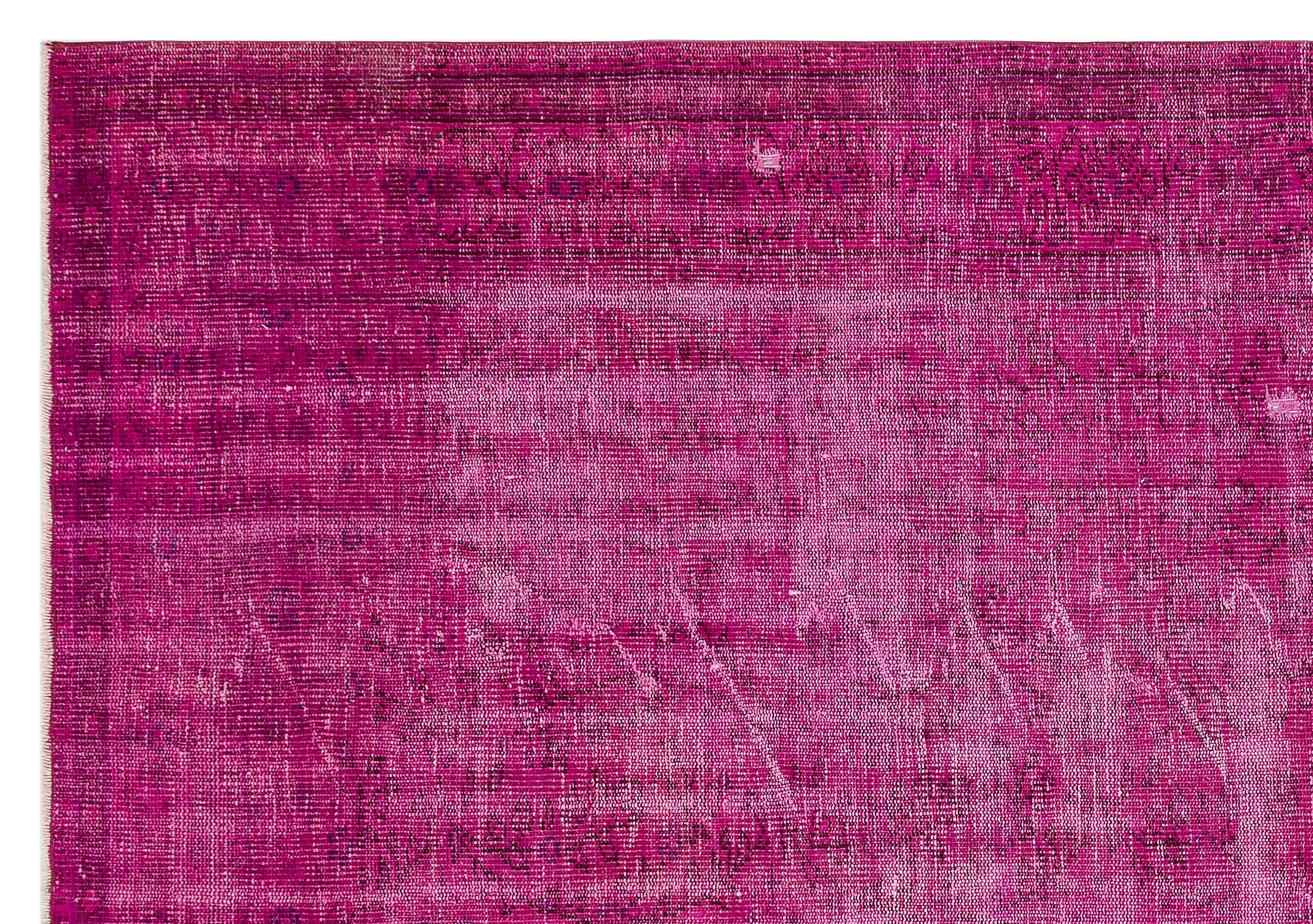 Atina Pink Vintage Wool Handmade Area Rug 6'7" x 9'5"