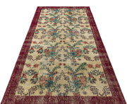 Atina Beige Vintage Wool Handmade Area Rug 4'4" x 8'1"