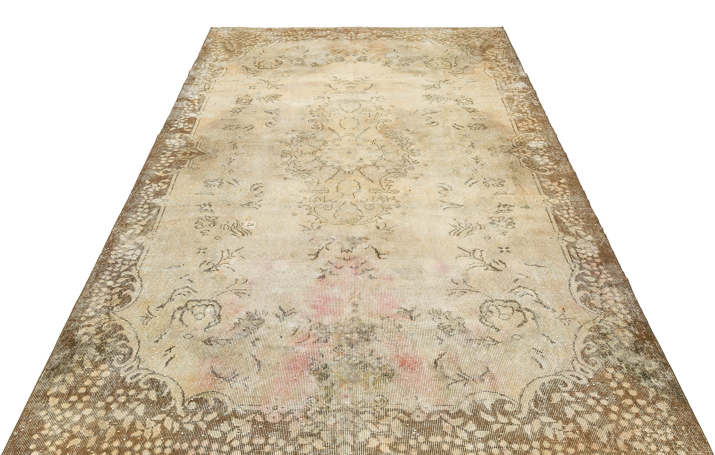 Atina Beige Vintage Wool Handmade Area Rug 6'0" x 9'5"