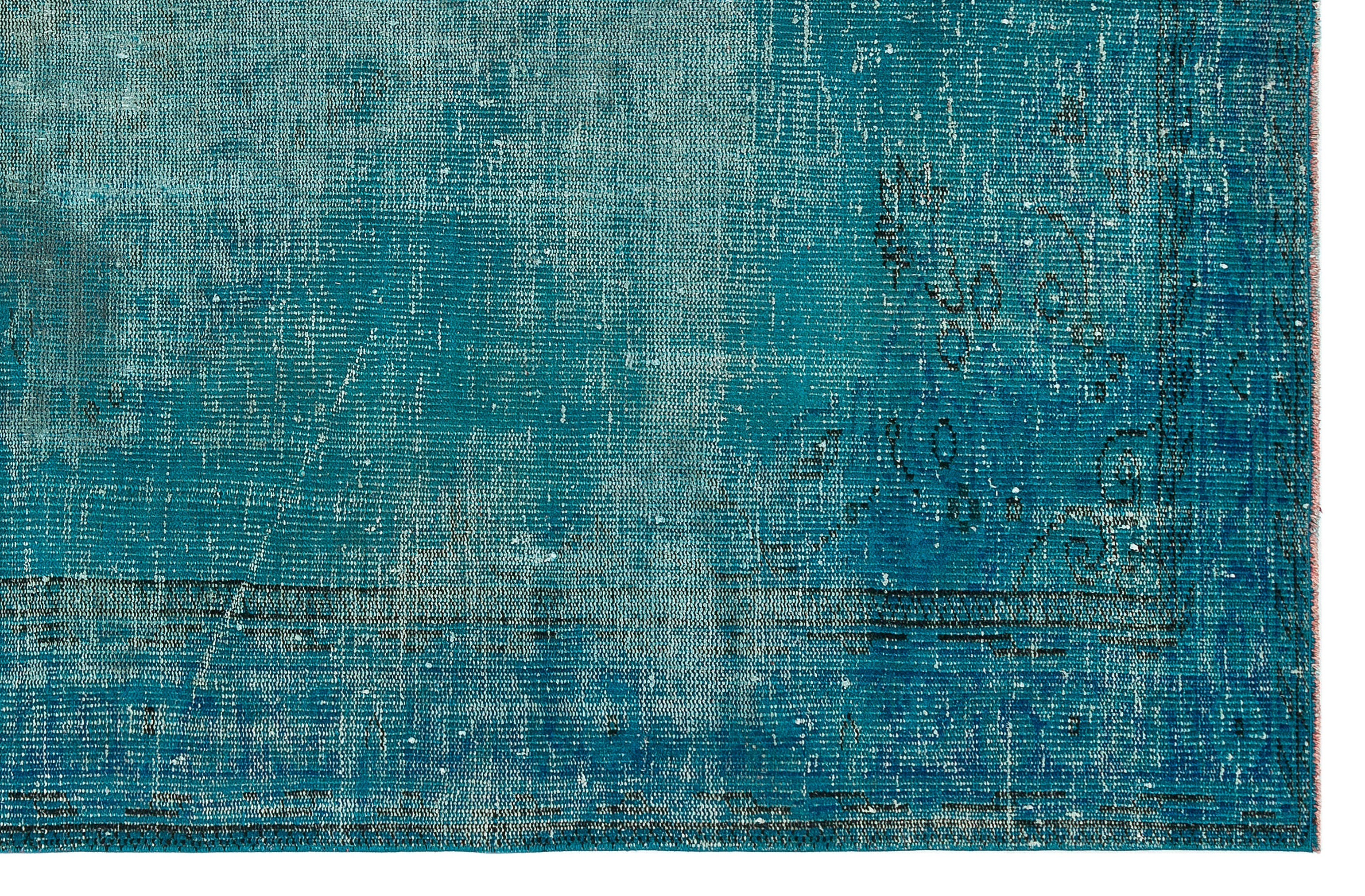 Atina Turquoise Vintage Wool Handmade Area Rug 5'0" x 10'10"