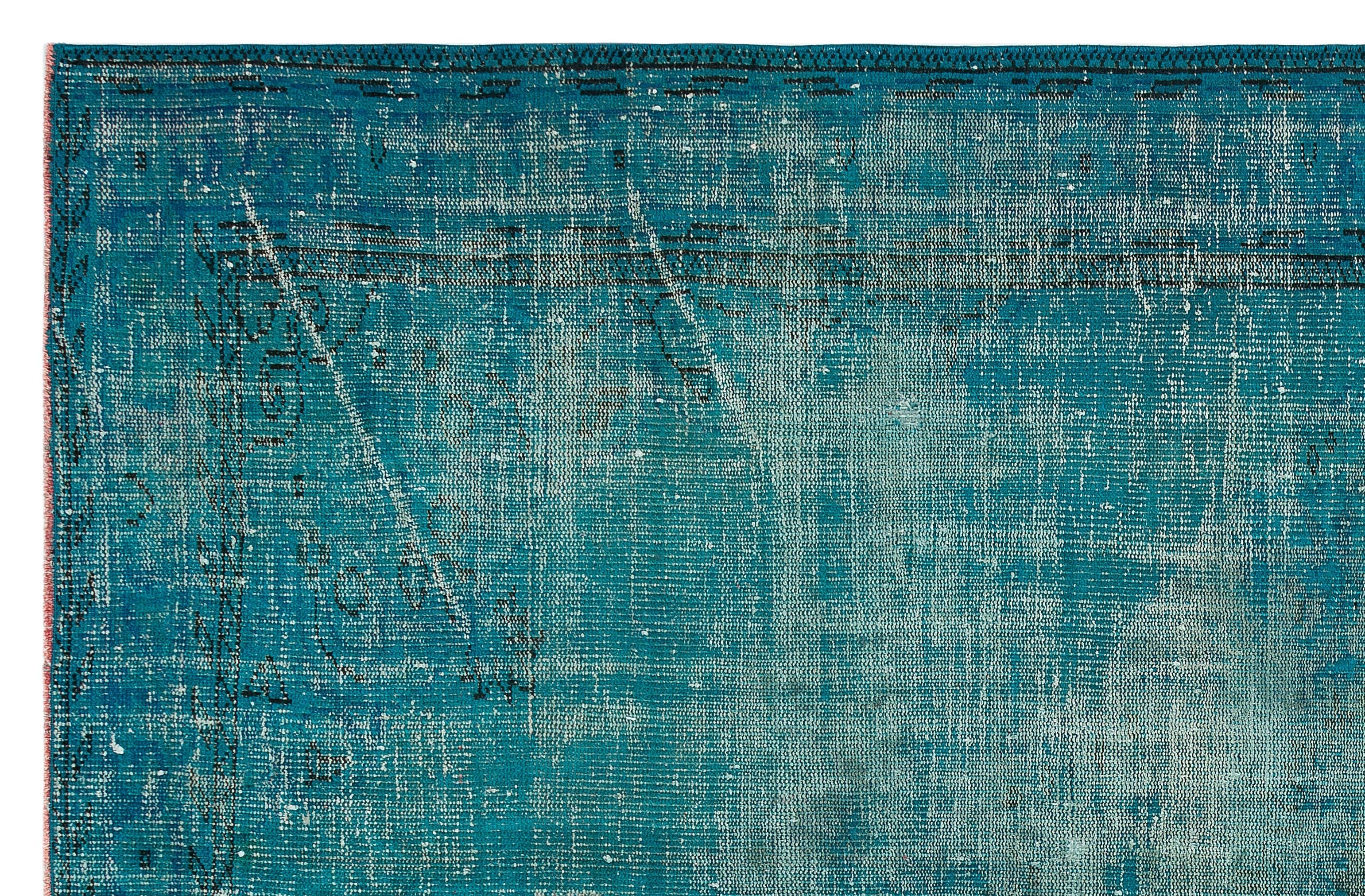Atina Turquoise Vintage Wool Handmade Area Rug 5'0" x 10'10"