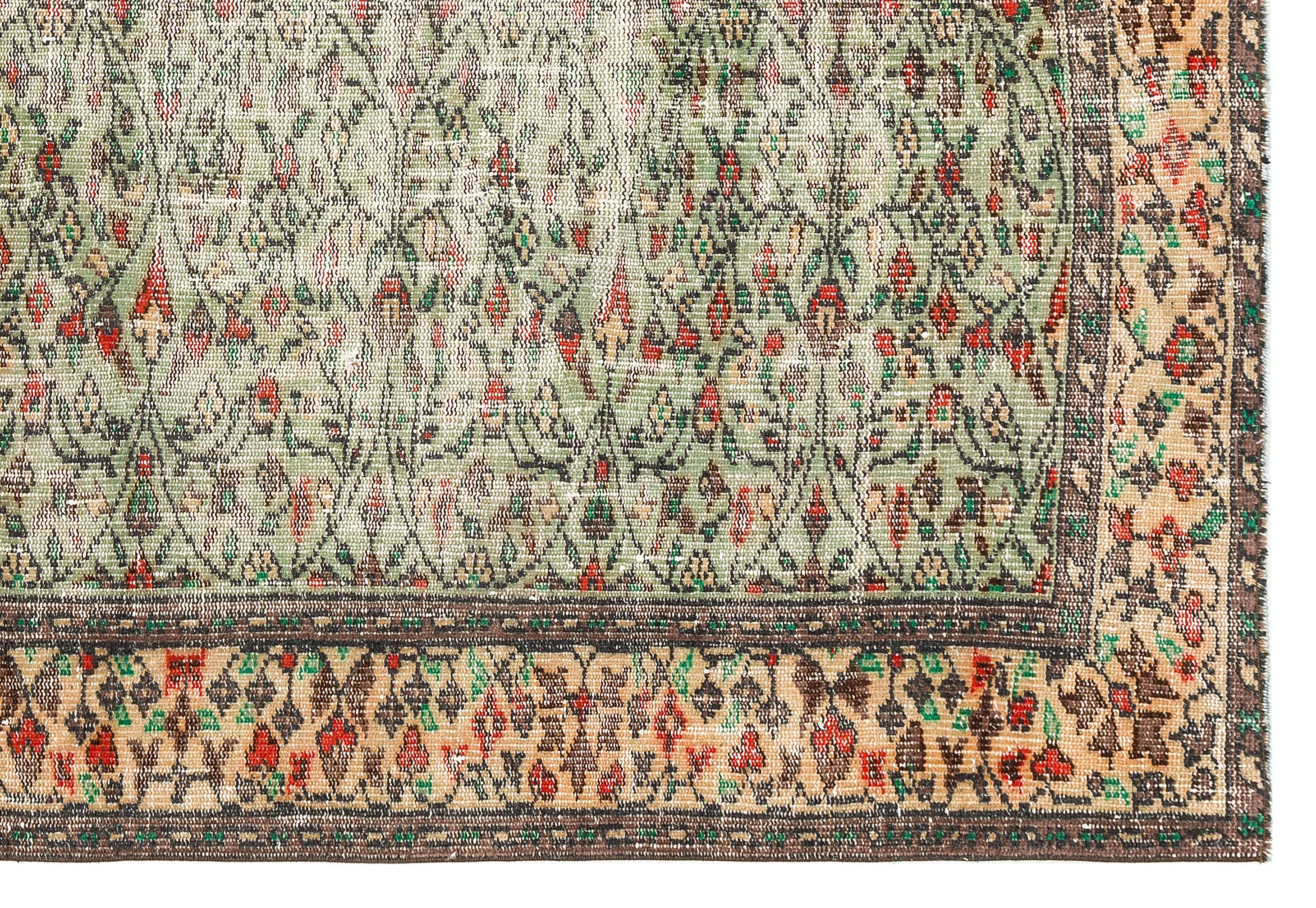 Atina Beige Vintage Wool Handmade Area Rug 6'0" x 8'8"