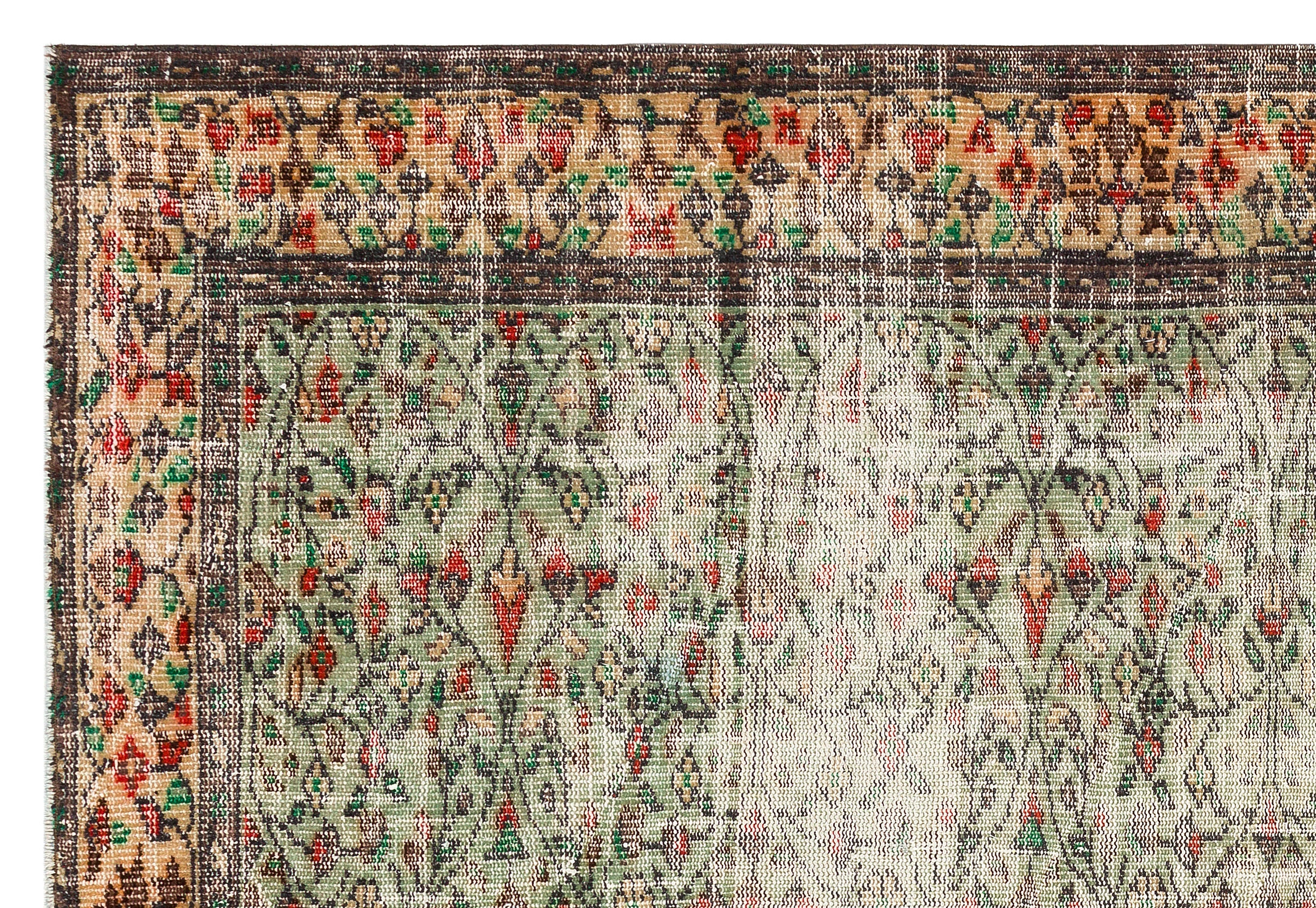 Atina Beige Vintage Wool Handmade Area Rug 6'0" x 8'8"