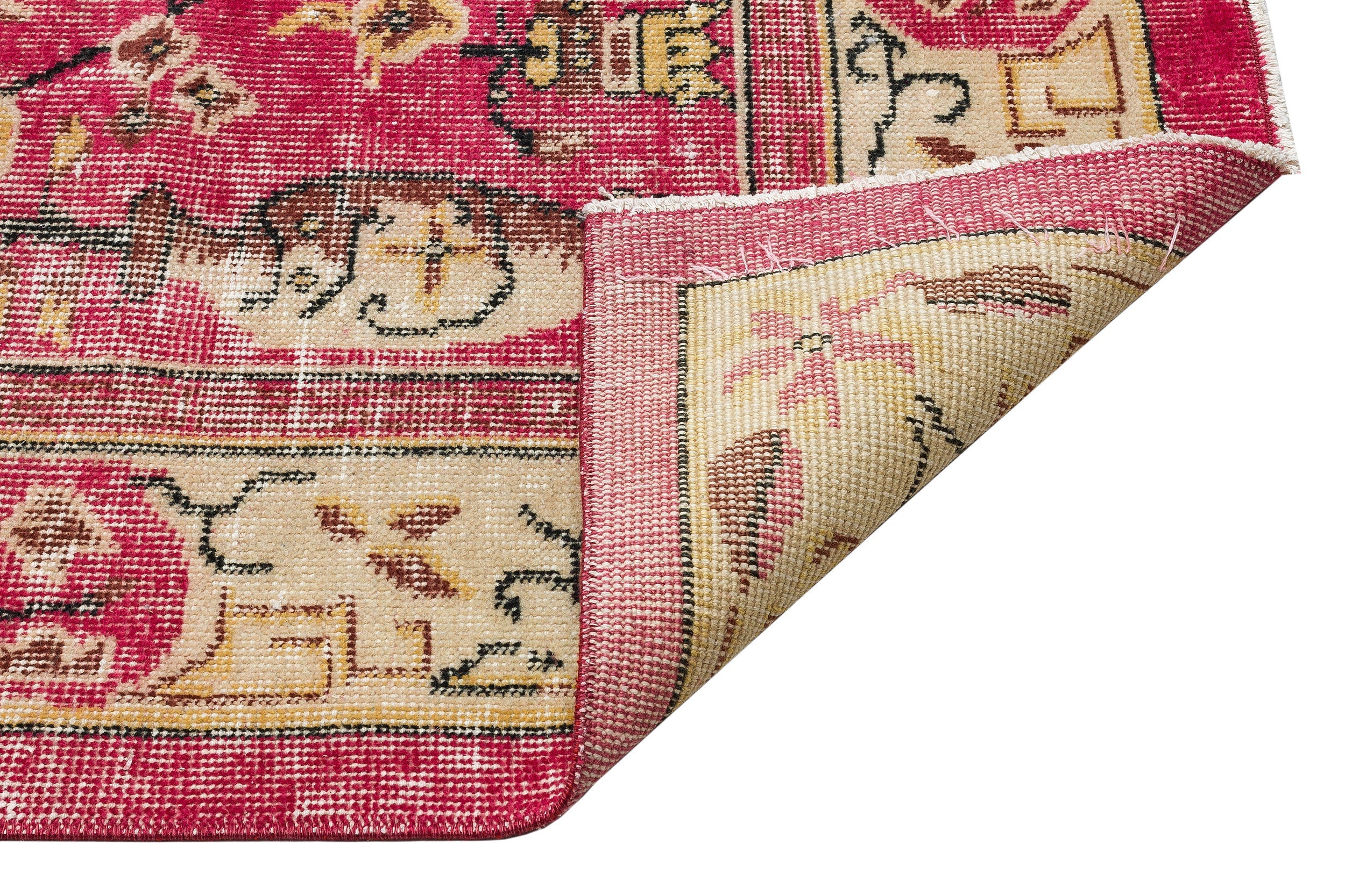 Atina Red Vintage Wool Handmade Area Rug 5'10" x 8'11"