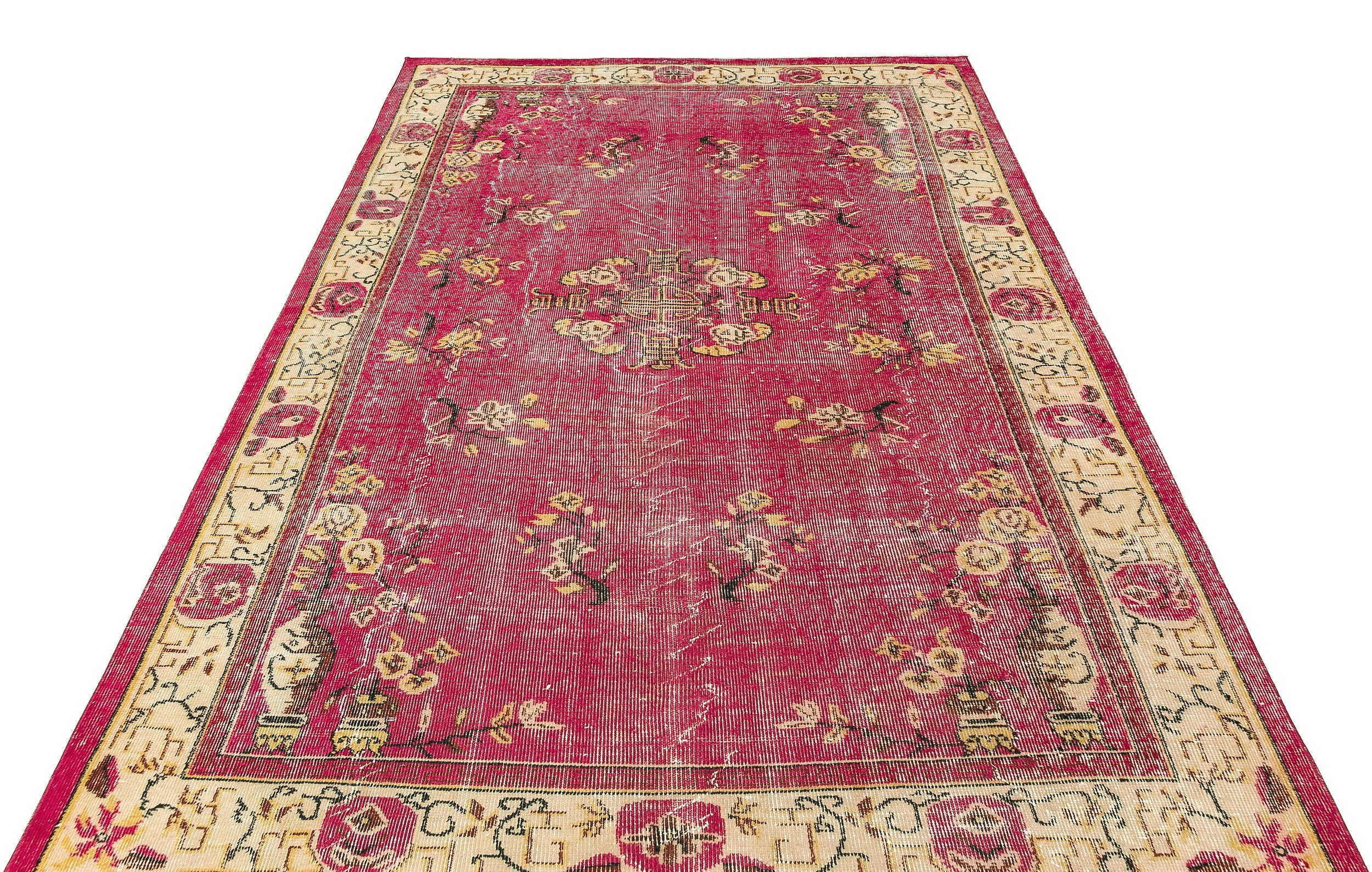 Atina Red Vintage Wool Handmade Area Rug 5'10" x 8'11"