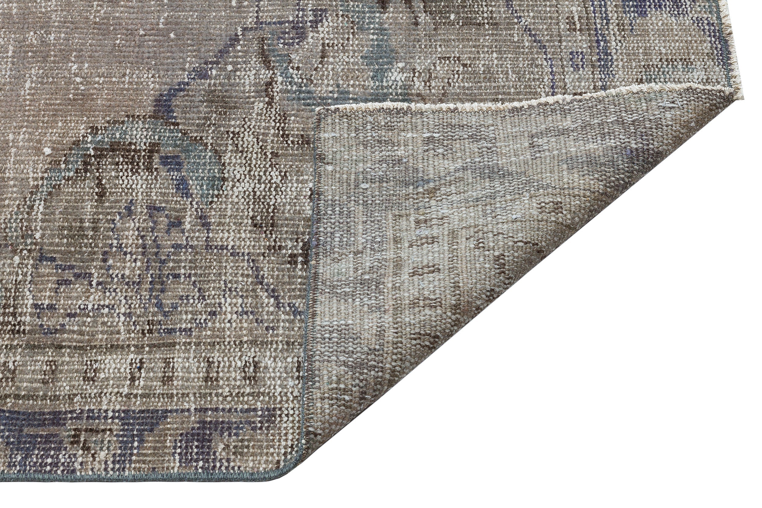 Atina Grey Vintage Wool Handmade Area Rug 5'6" x 9'1"