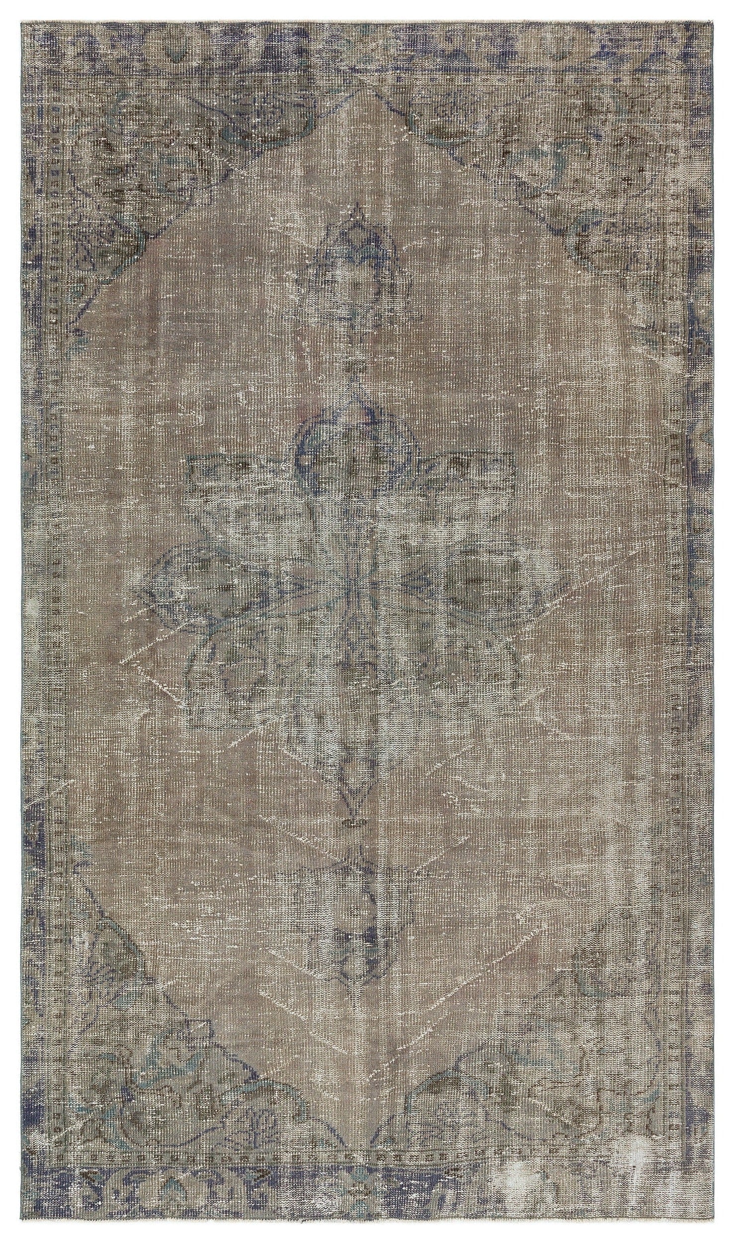 Atina Grey Vintage Wool Handmade Area Rug 5'6" x 9'1"